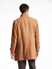 Lindbergh - Recycled wool funnel neck coat - winter jackets - camel - 4