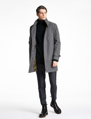 Lindbergh - Recycled wool funnel neck coat - vinterjackor - lt grey mel - 3