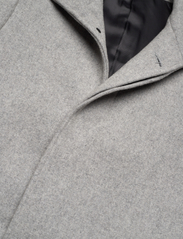 Lindbergh - Recycled wool funnel neck coat - winter jackets - lt grey mel - 6