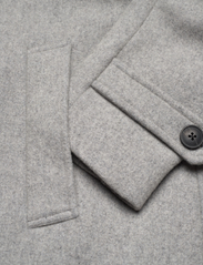 Lindbergh - Recycled wool funnel neck coat - winter jackets - lt grey mel - 7