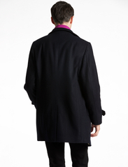Lindbergh - Recycled wool funnel neck coat - winter jackets - navy - 4