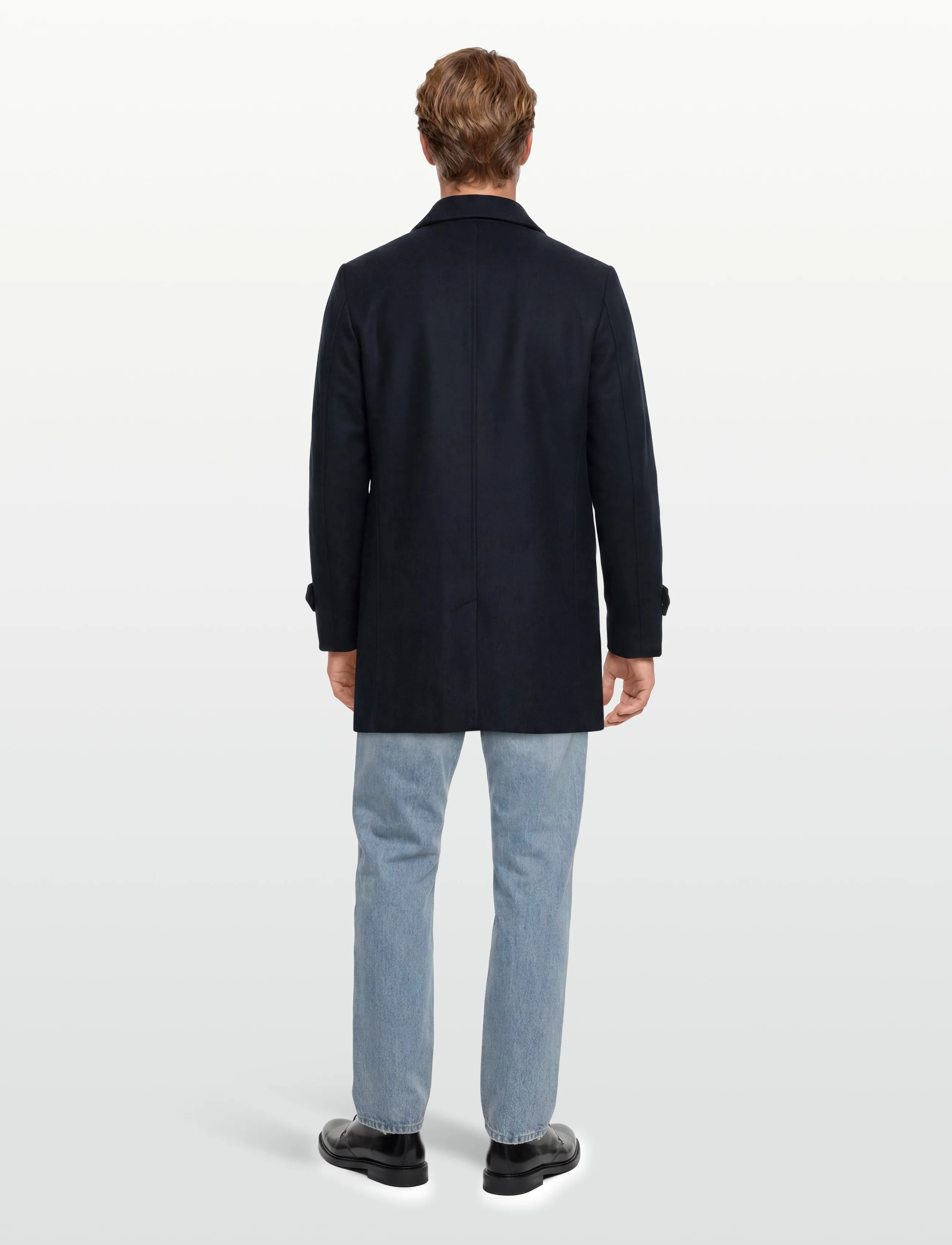 Lindbergh - Recycled wool funnel neck coat - uldfrakker - navy - 4