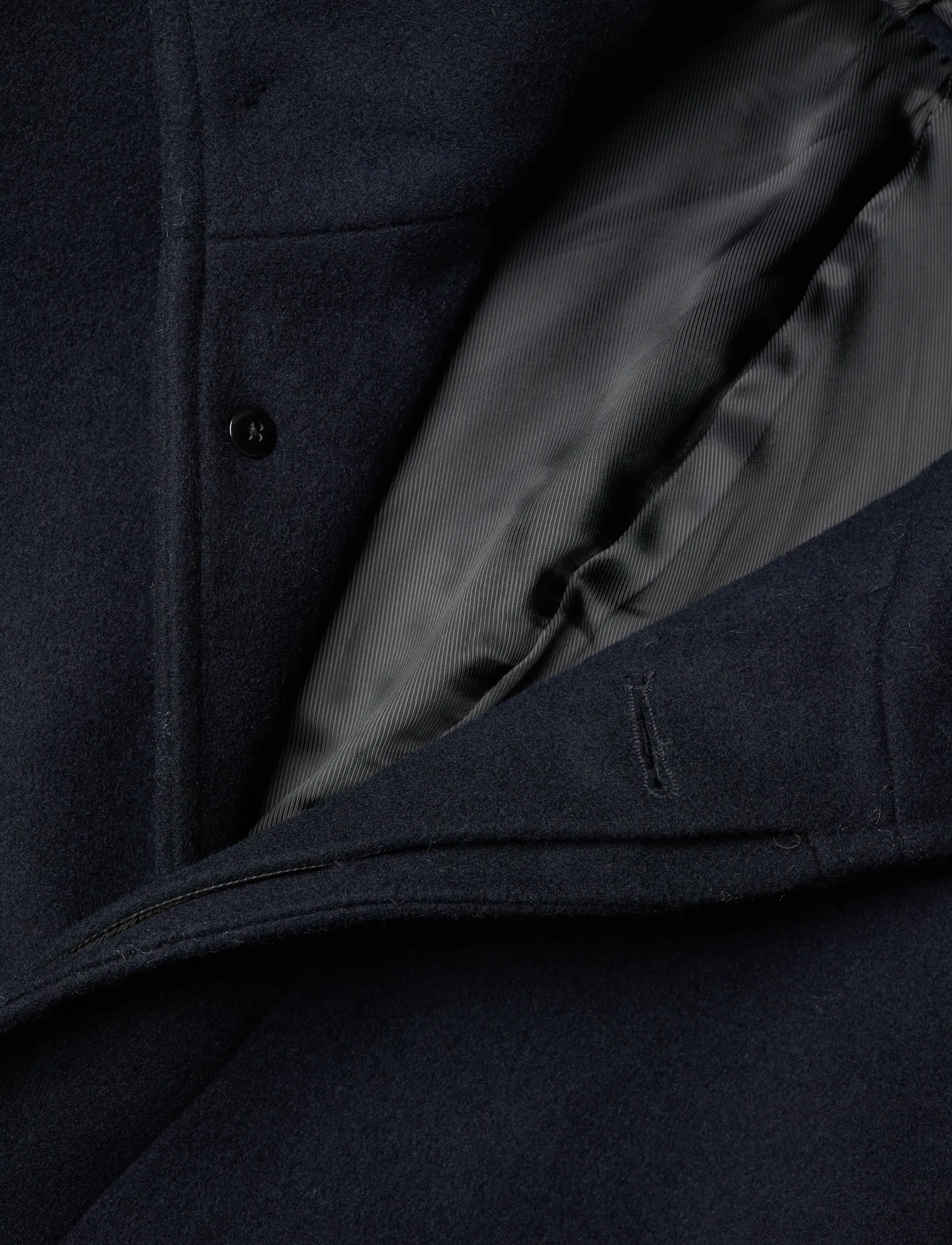 Lindbergh - Recycled wool funnel neck coat - wool coats - navy - 2