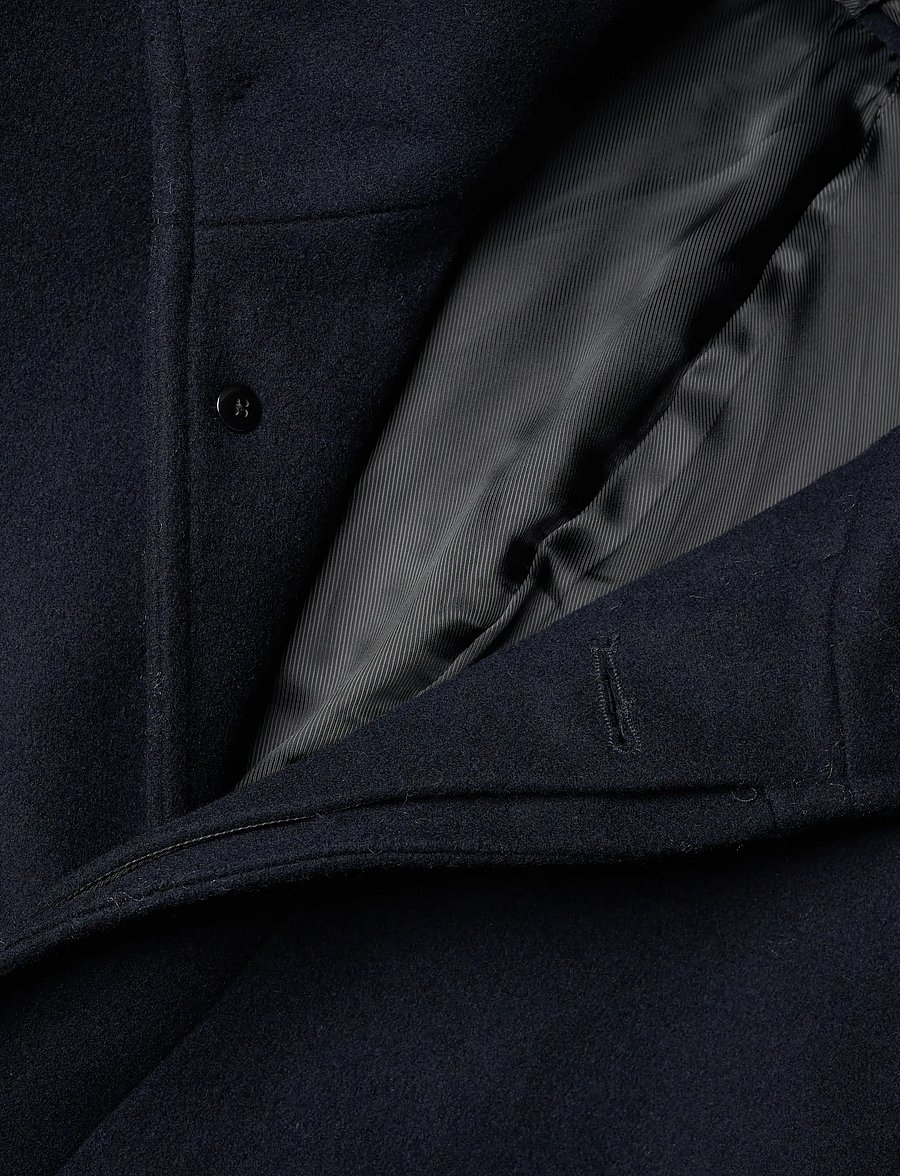 Lindbergh - Recycled wool funnel neck coat - wollmäntel - navy - 2