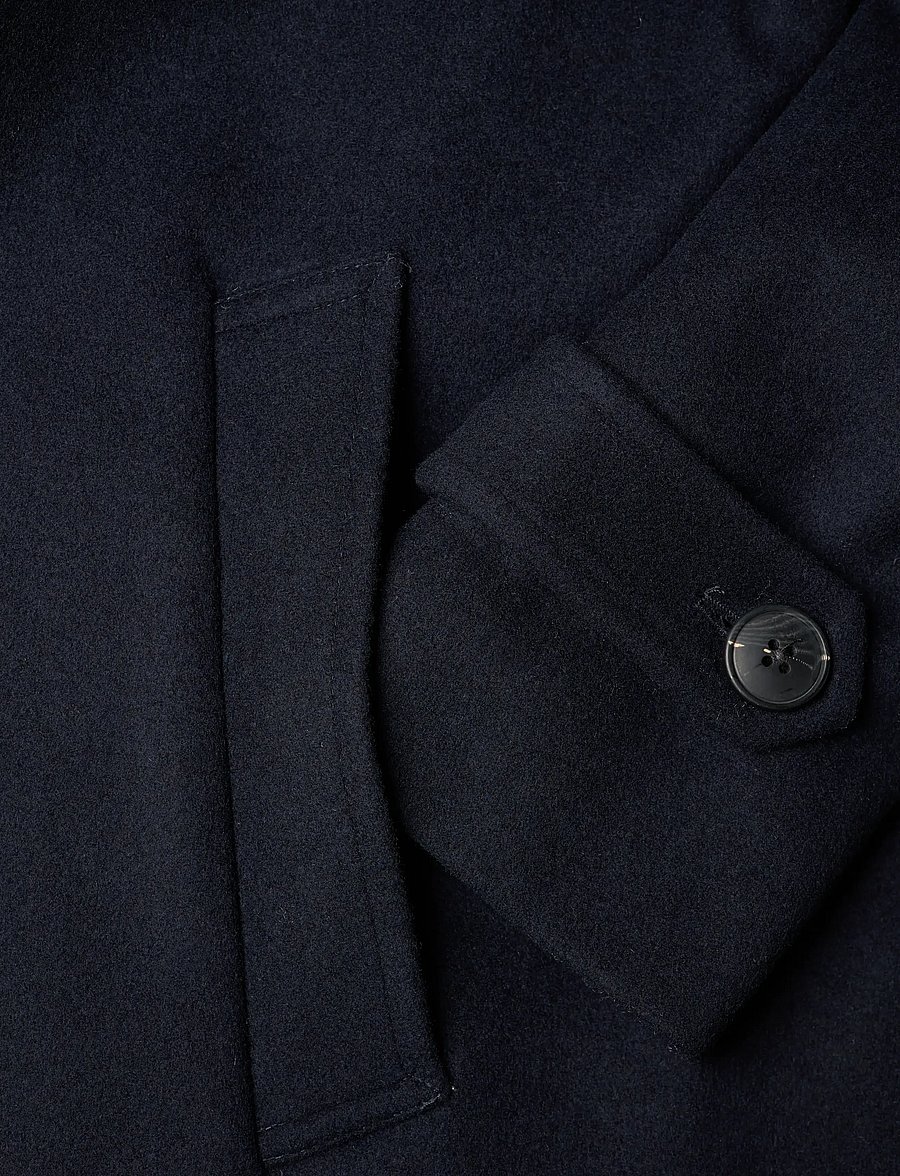 Lindbergh - Recycled wool funnel neck coat - wollmäntel - navy - 3