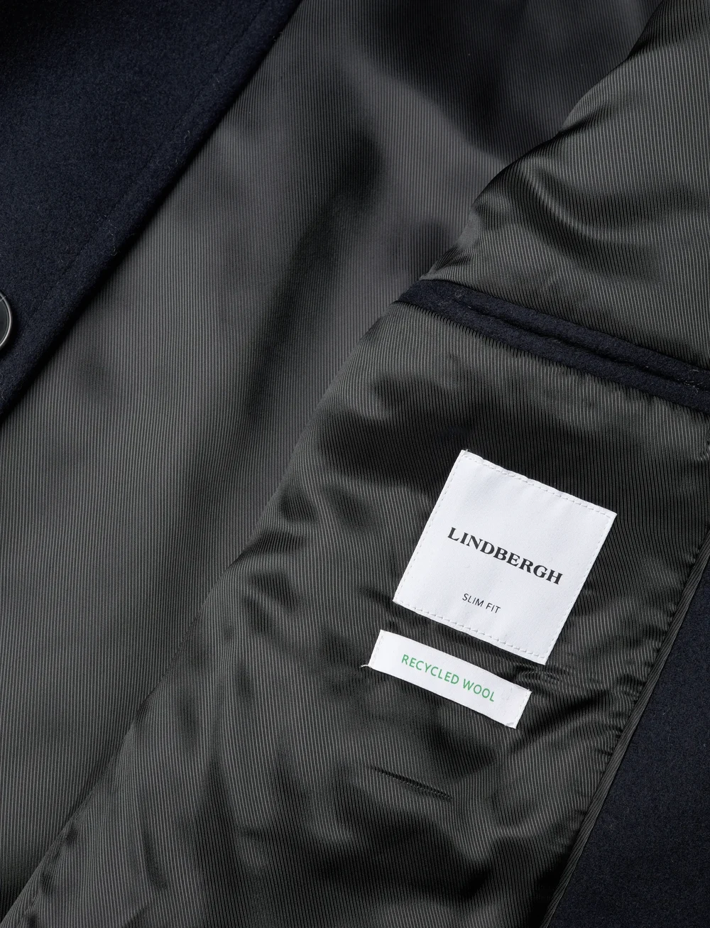 Lindbergh - Recycled wool funnel neck coat - winterjacken - navy - 4