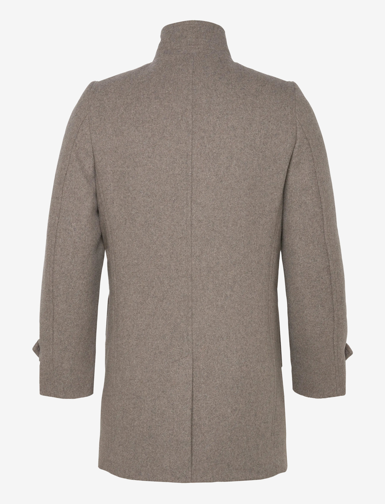 Lindbergh - Recycled wool funnel neck coat - villased mantlid - stone mel - 2