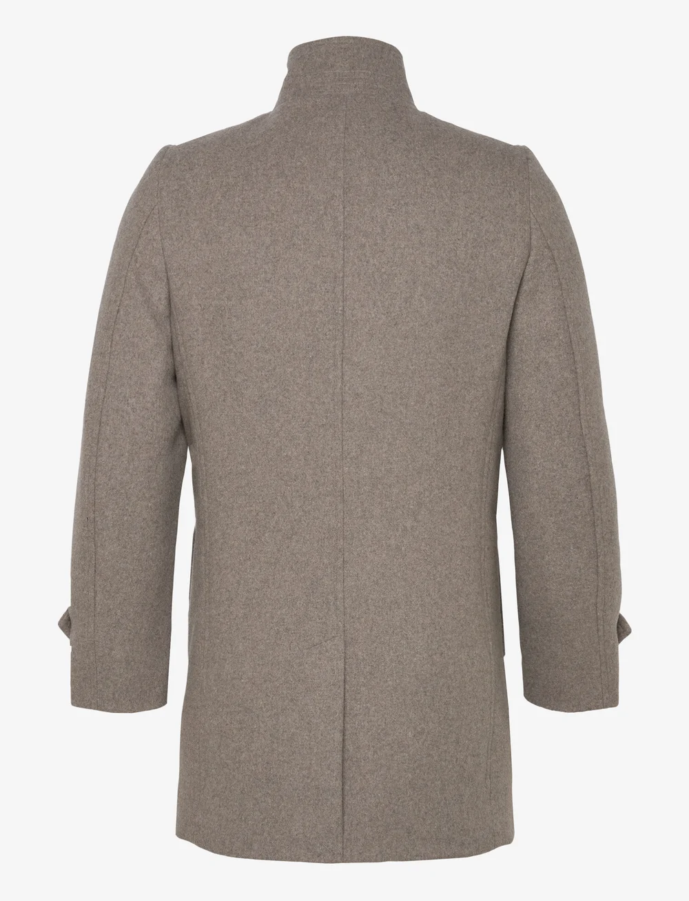 Lindbergh - Recycled wool funnel neck coat - wollen mantels - stone mel - 2