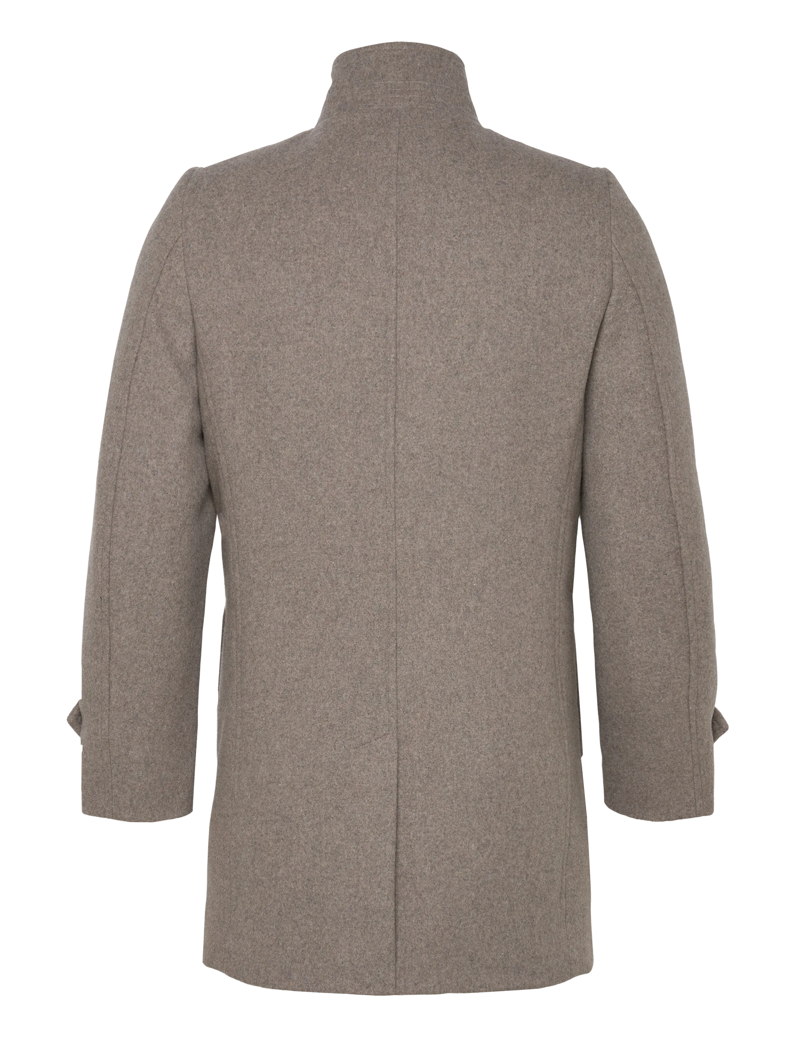 Lindbergh - Recycled wool funnel neck coat - vinterjakker - stone mel - 2