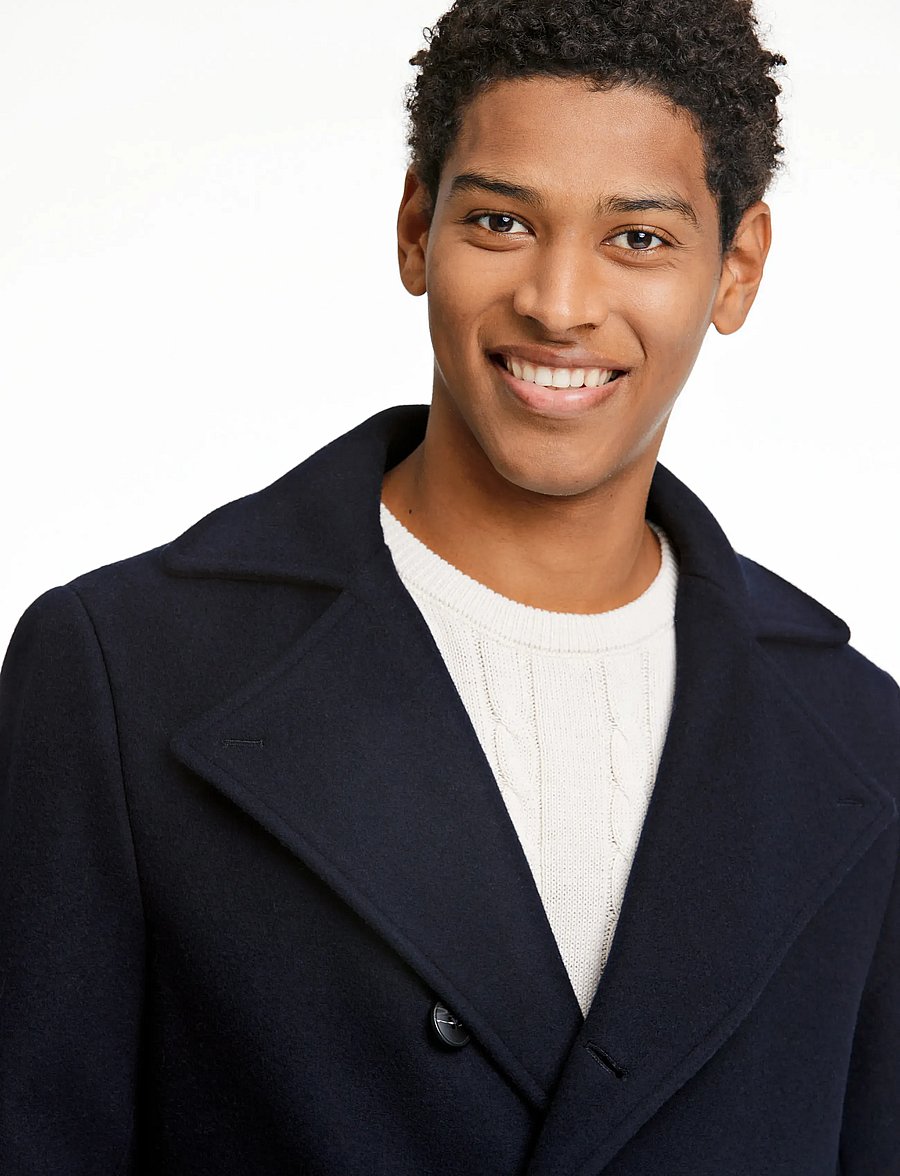 Lindbergh - Recycled pea coat - wool coats - navy - 5