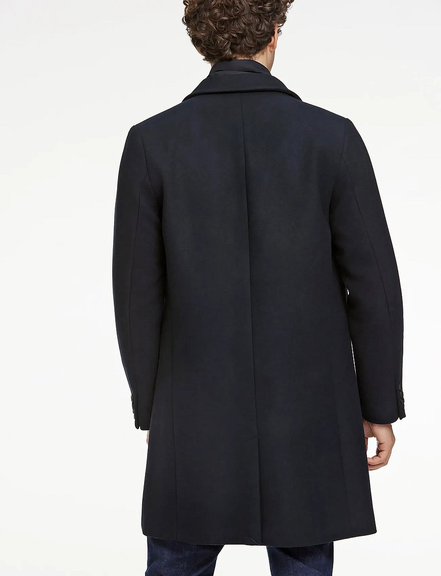 Lindbergh - Detachable collar lapel coat - ullrockar - black - 4