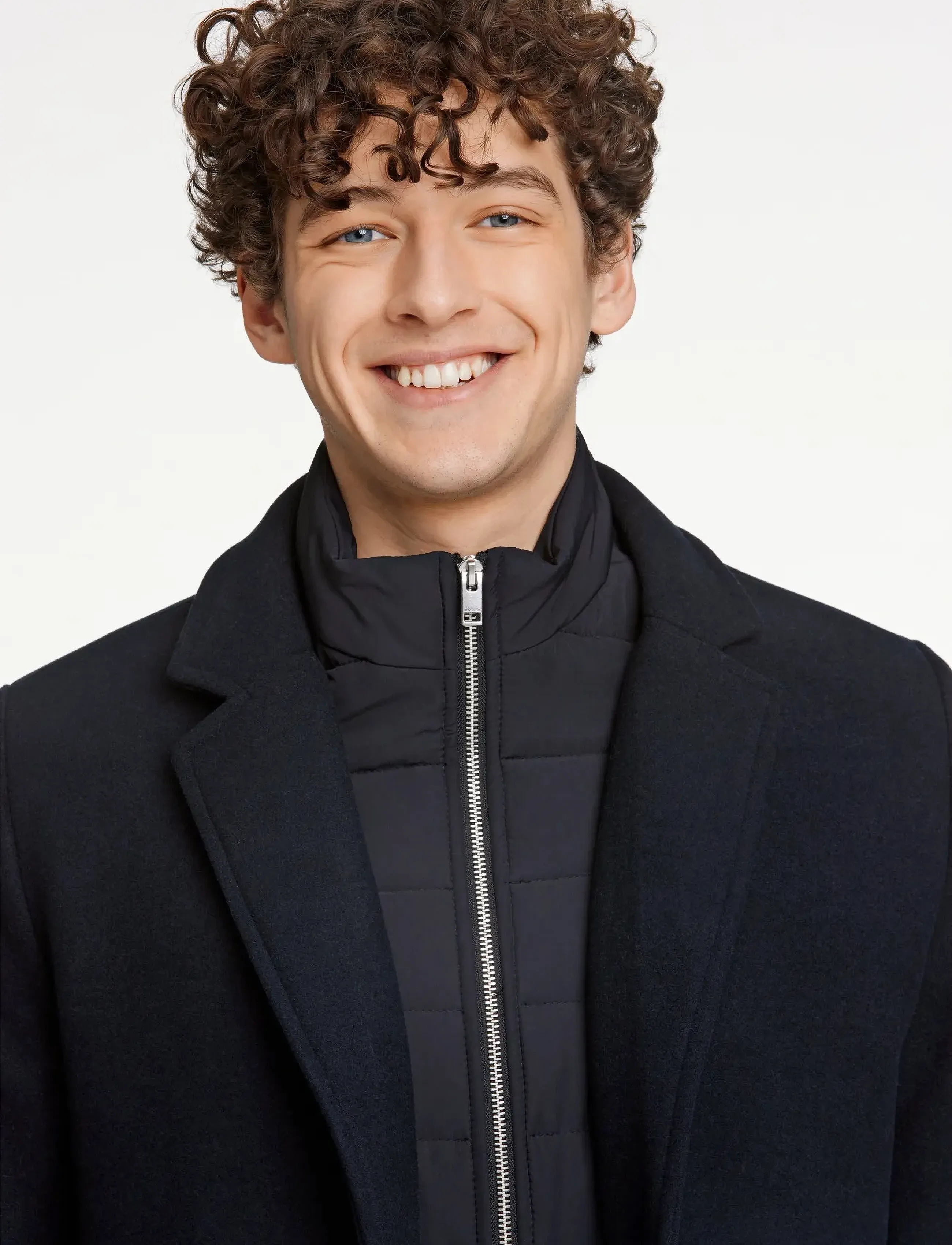 Lindbergh - Detachable collar lapel coat - mäntel - black - 5