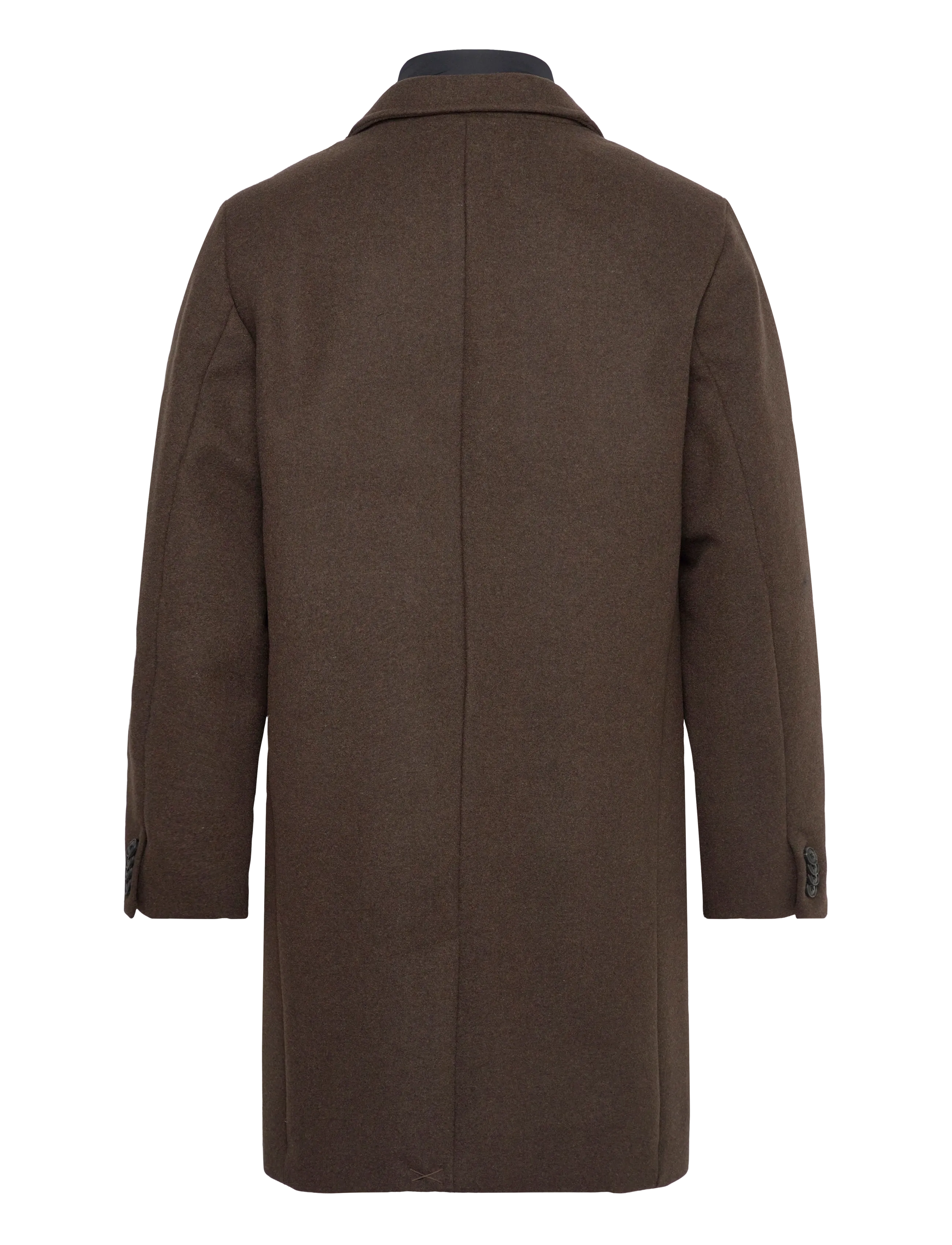 Lindbergh - Detachable collar lapel coat - kappor - dk brown mel - 2