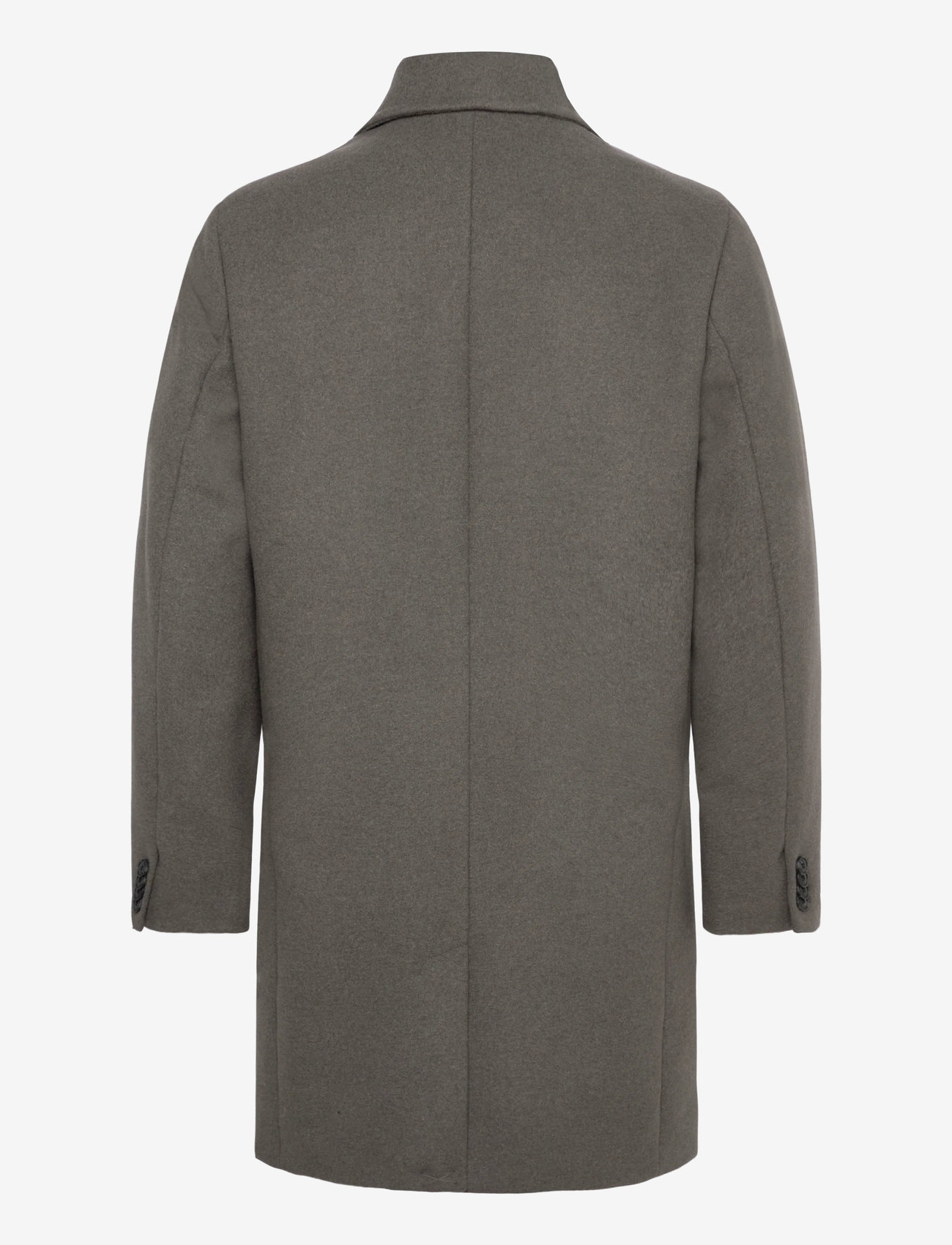 Lindbergh - Detachable collar lapel coat - dk stone mel - 2