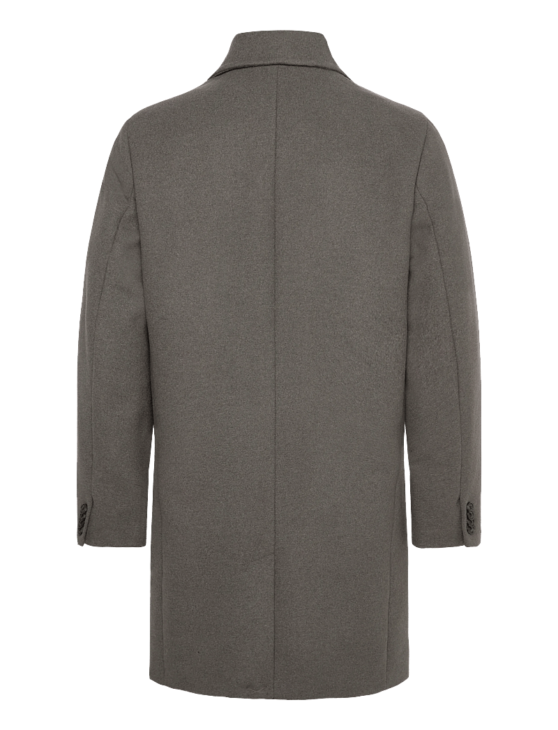 Lindbergh - Detachable collar lapel coat - wollmäntel - dk stone mel - 2