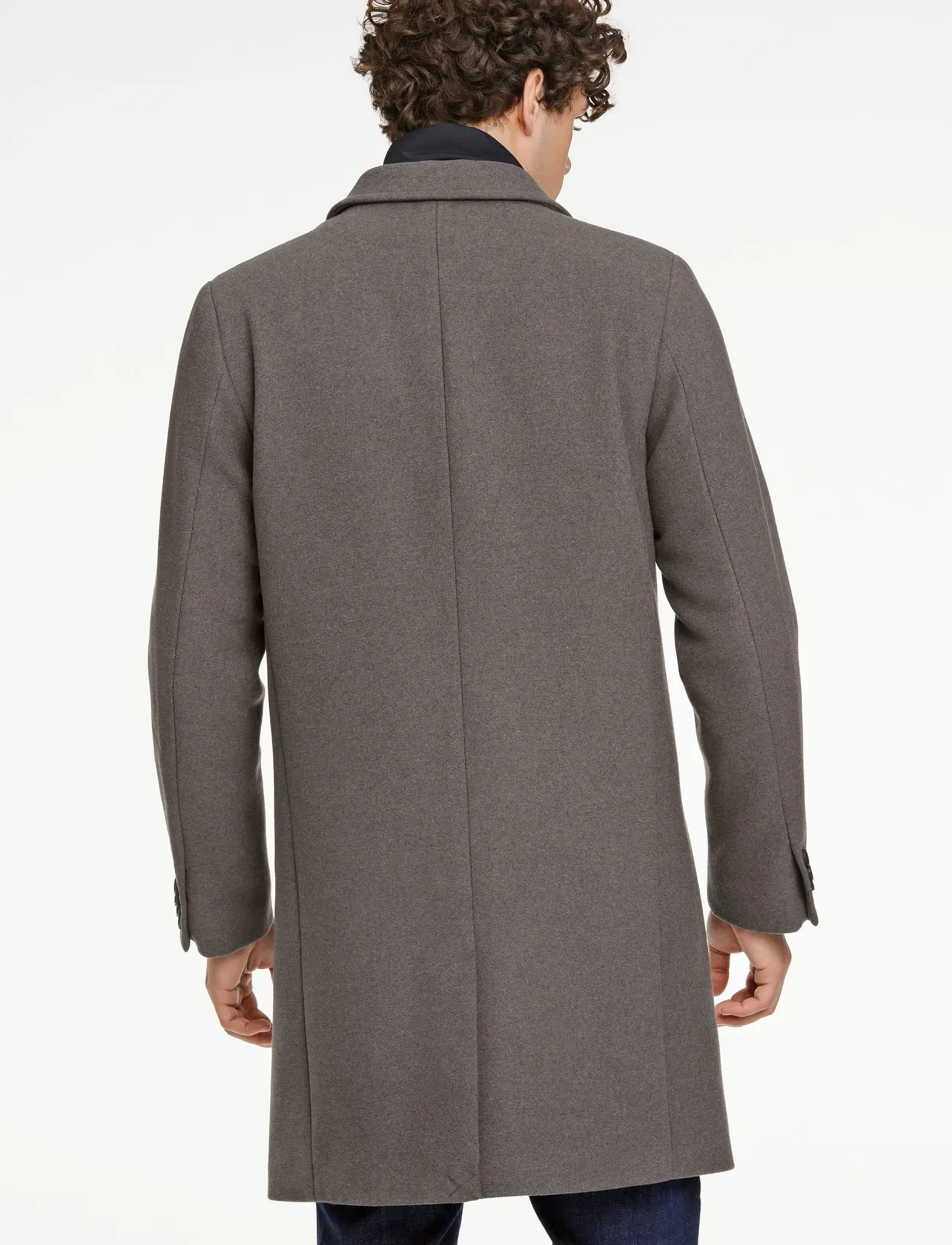 Lindbergh - Detachable collar lapel coat - wollmäntel - dk stone mel - 4