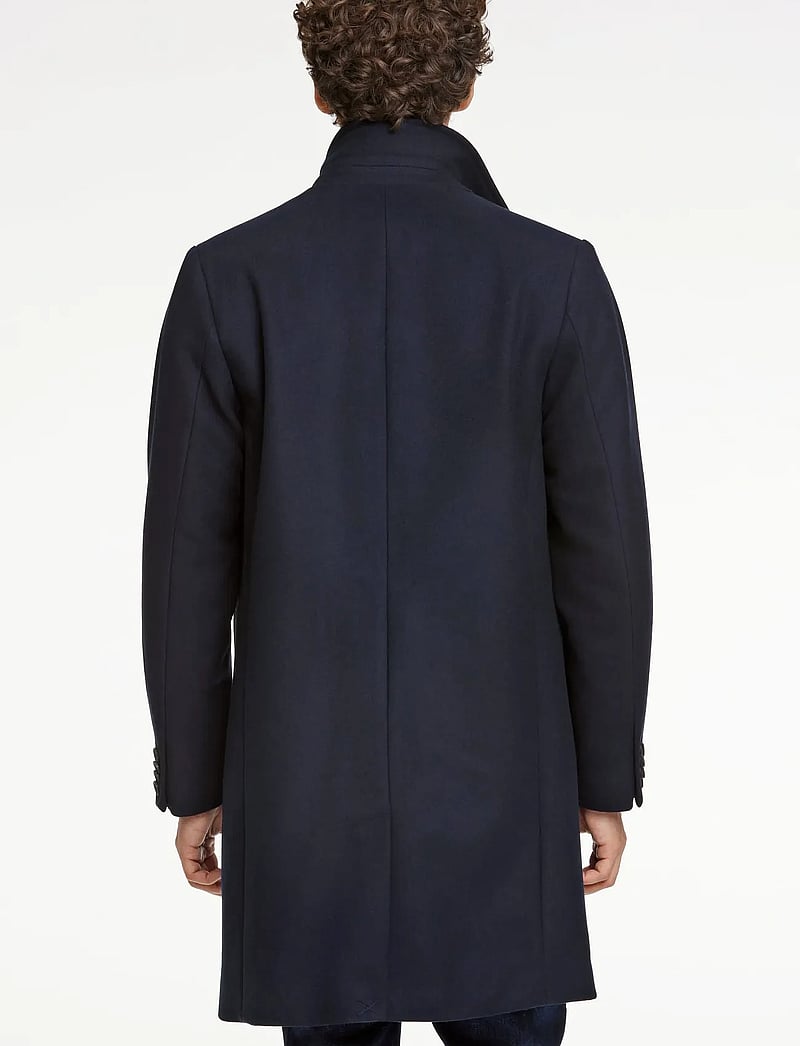 Lindbergh - Detachable collar lapel coat - winterjacken - navy - 4