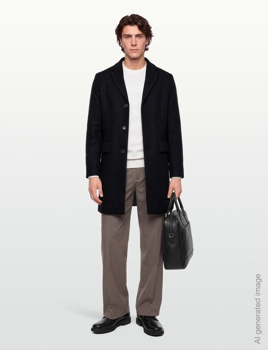Lindbergh - Wool blend coat - wollmäntel - black - 0