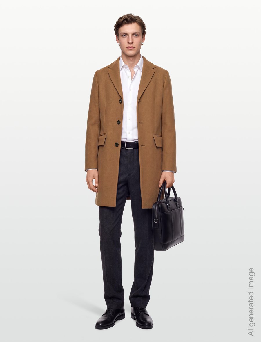 Lindbergh - Wool blend coat - villased mantlid - camel - 0