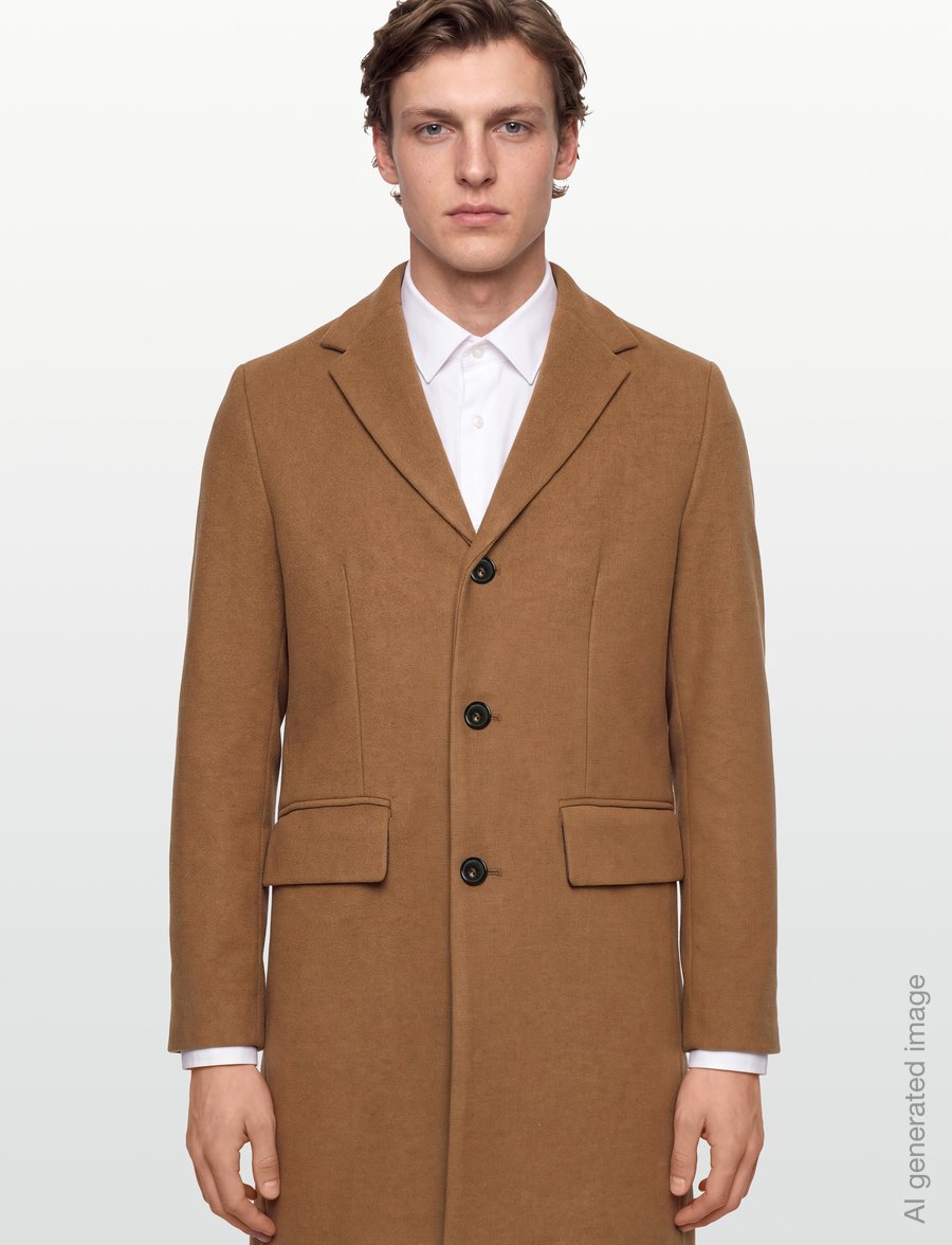 Lindbergh - Wool blend coat - villased mantlid - camel - 3