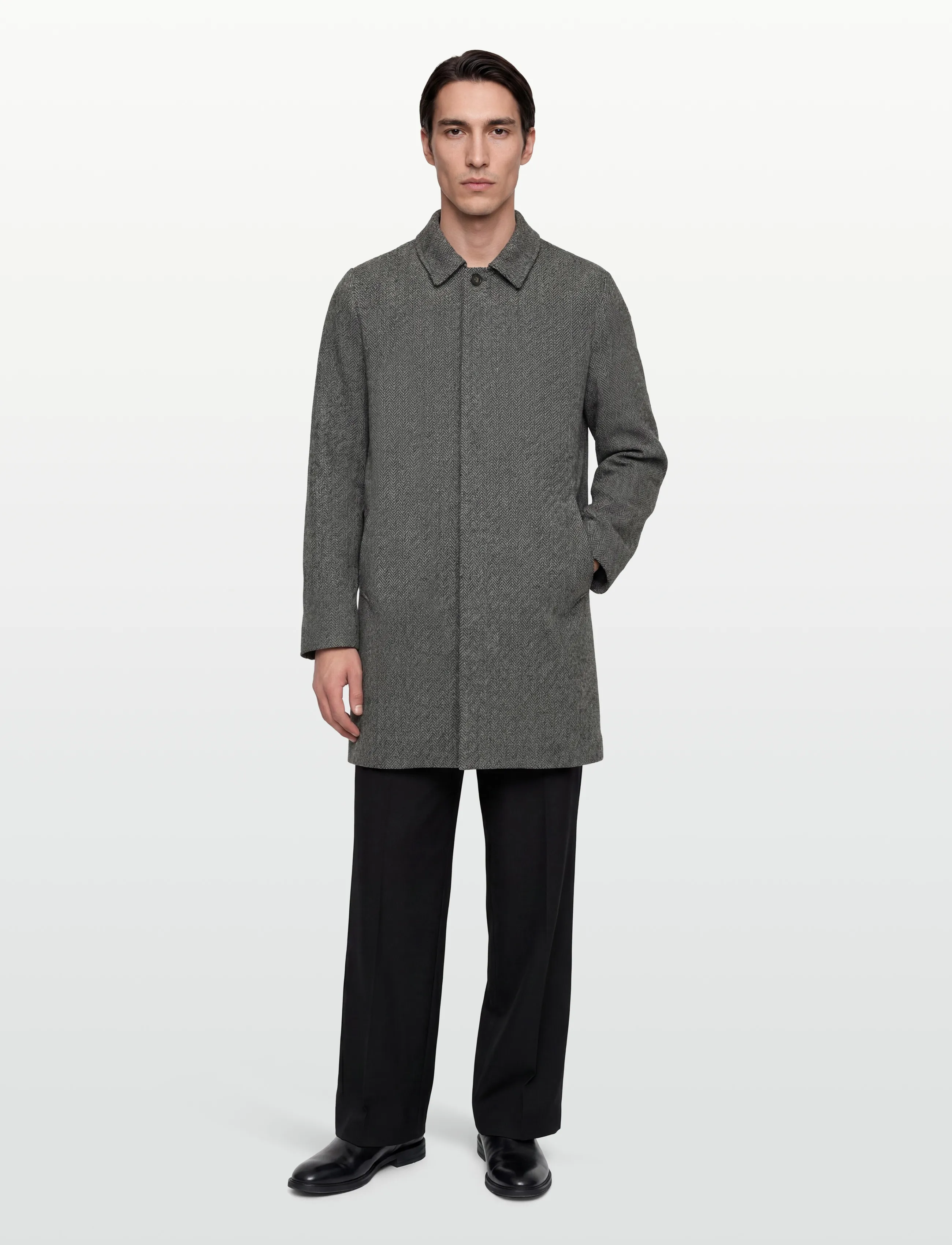 Lindbergh - Wool blend coat - white grey - 0