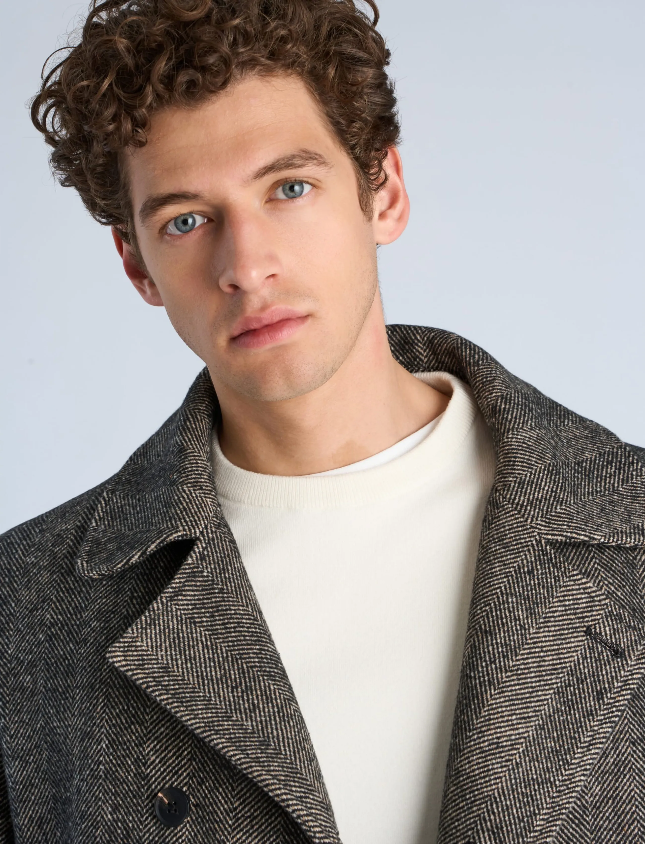 Lindbergh - Herringbone coat - brown mel - 5