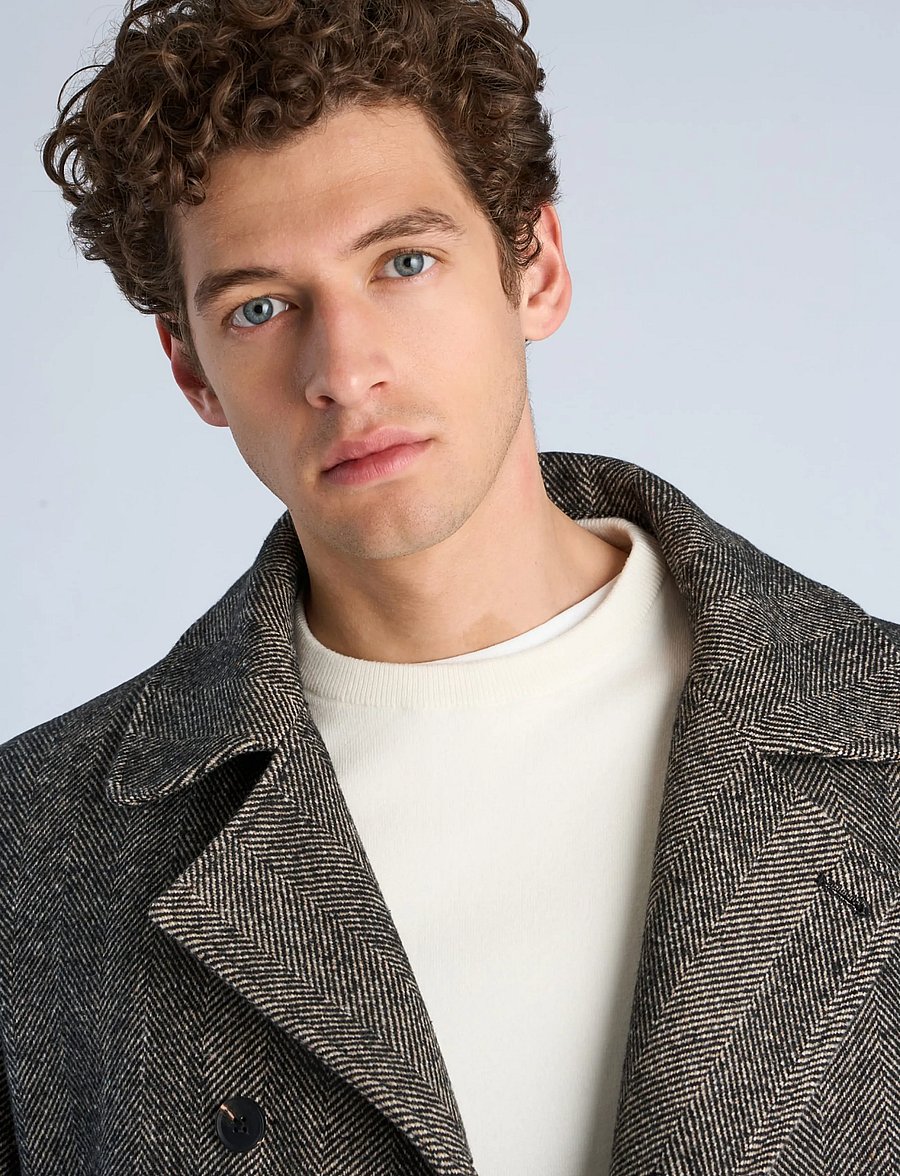 Lindbergh - Herringbone coat - lette frakker - brown mel - 5