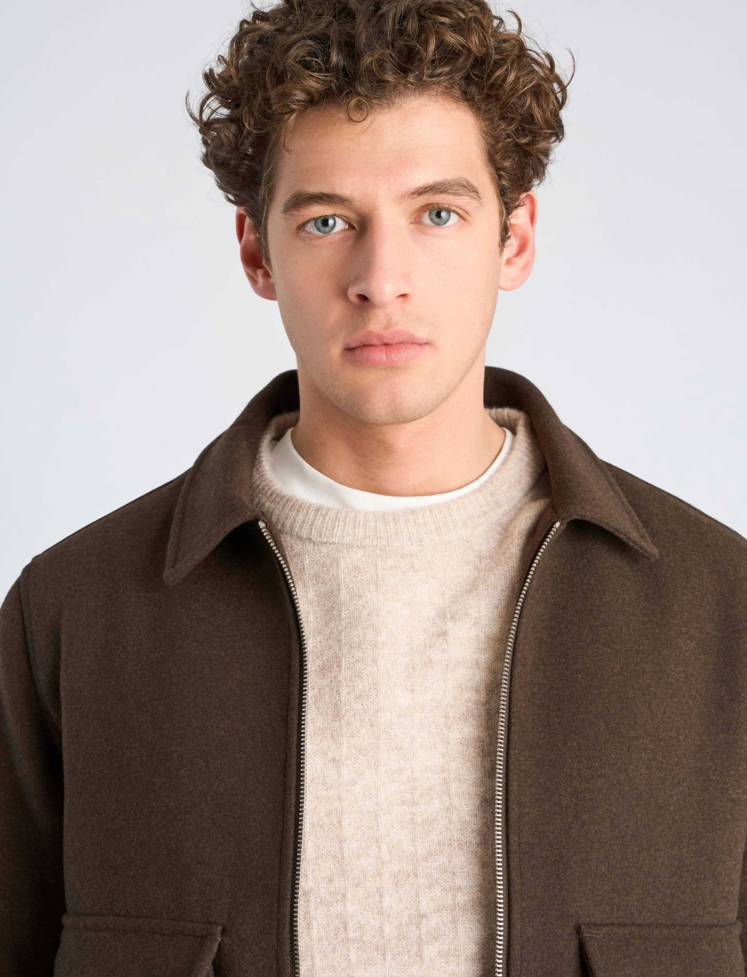Lindbergh - Wool blend jacket - dk brown mel - 5