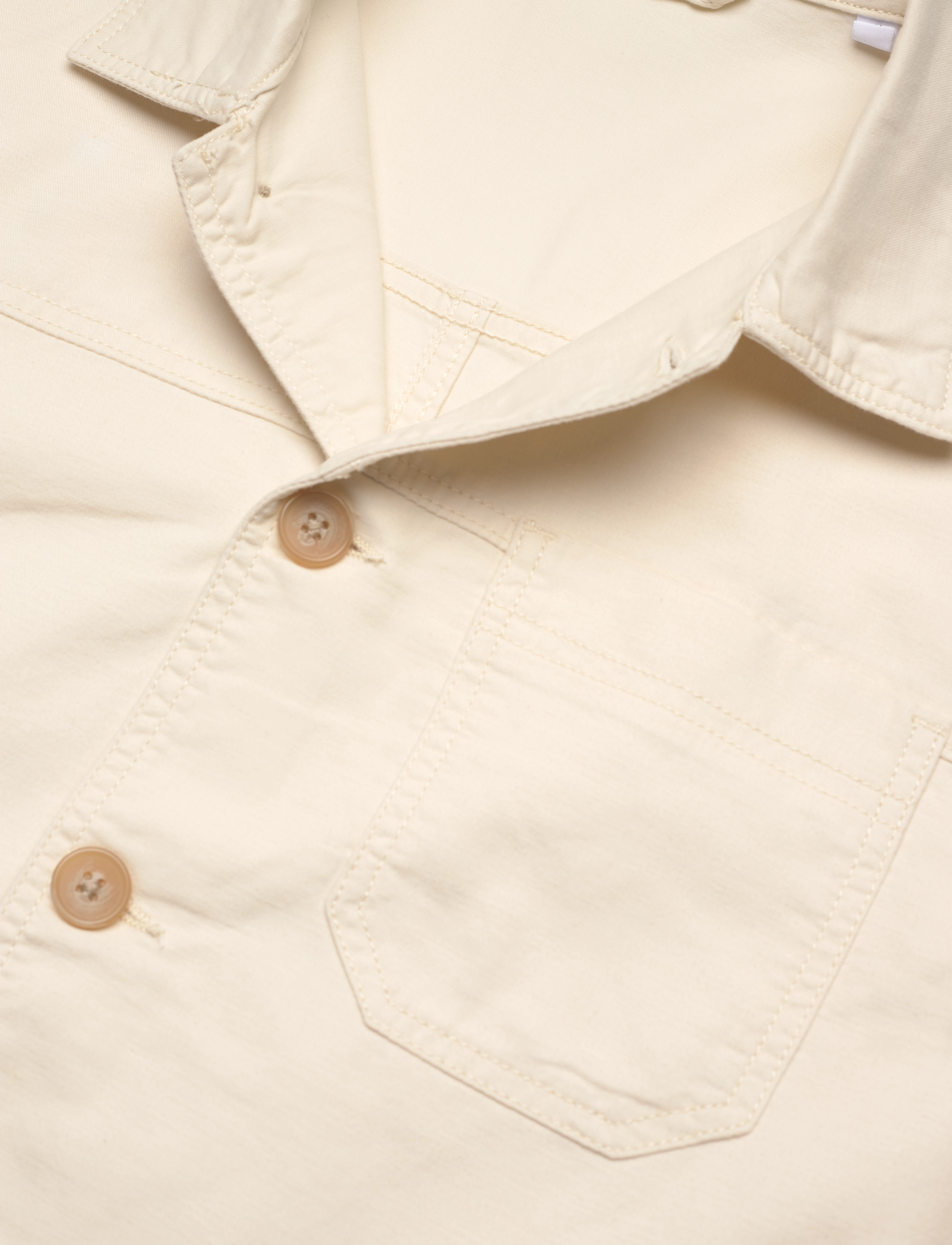 Lindbergh - Cropped length overshirt - cream white - 2