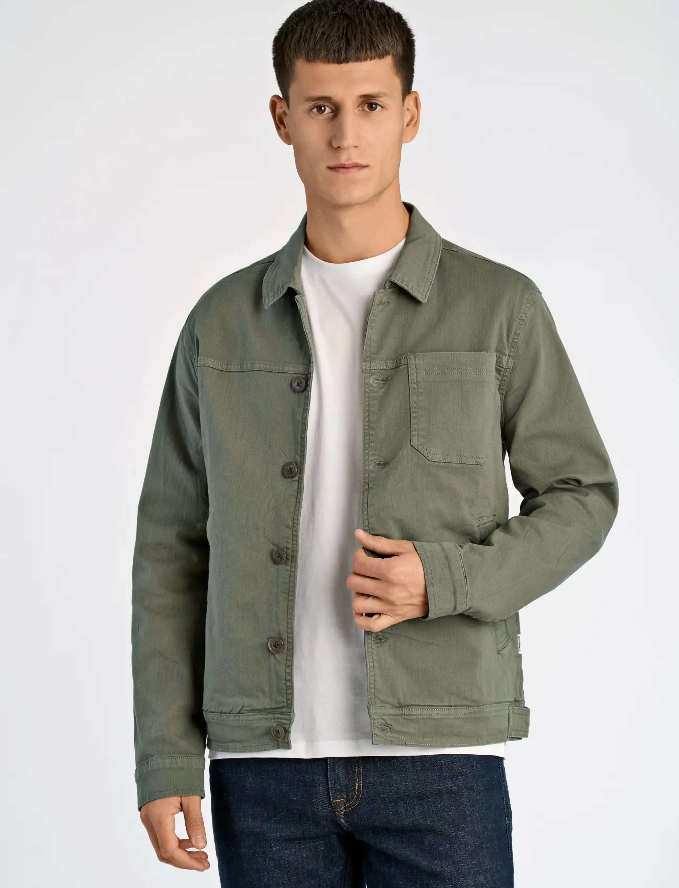Lindbergh - Cropped length overshirt - kevadjoped - army - 3