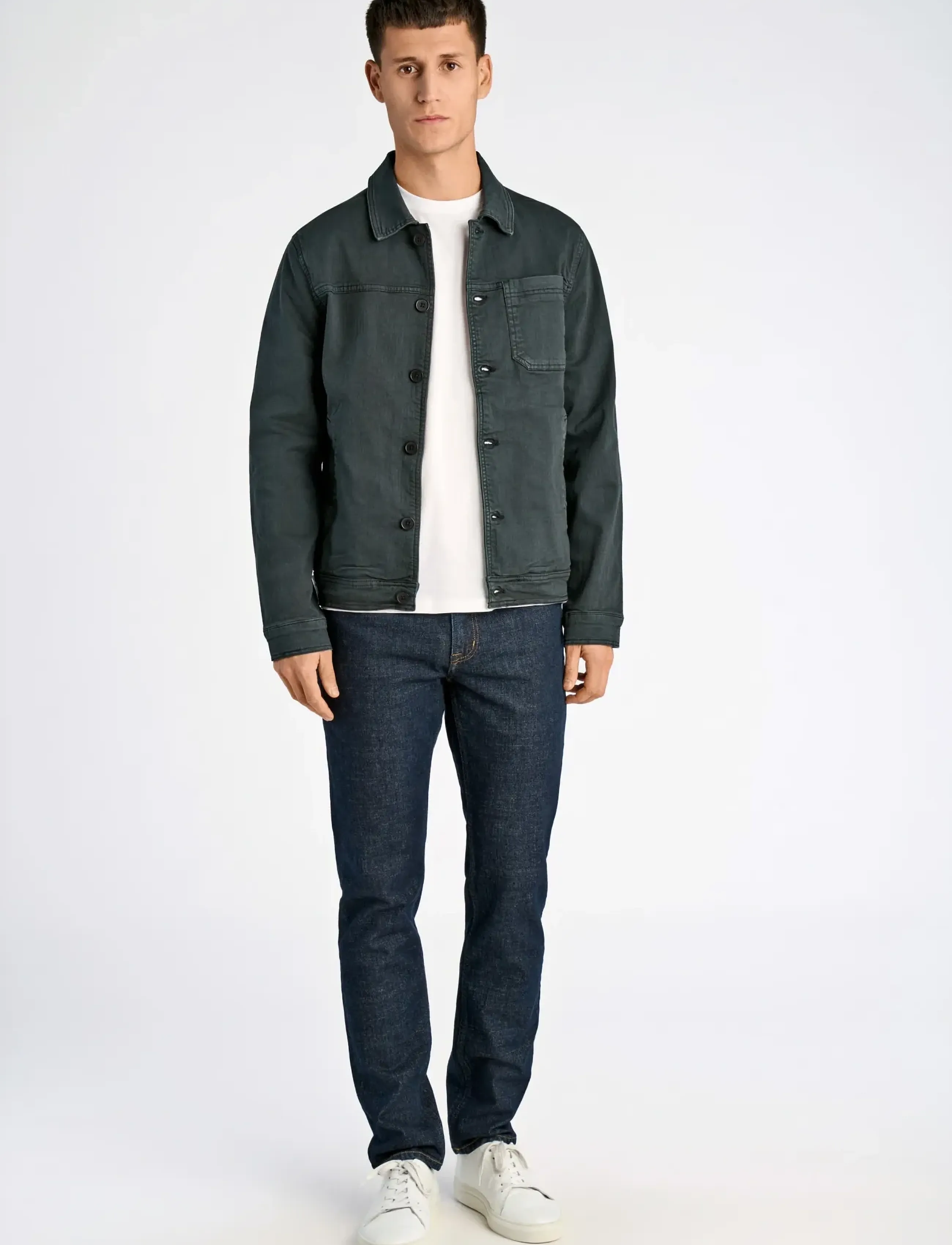 Lindbergh Cropped Length Overshirt, Mænd, Cropped Overshirt, Sort, Str: L