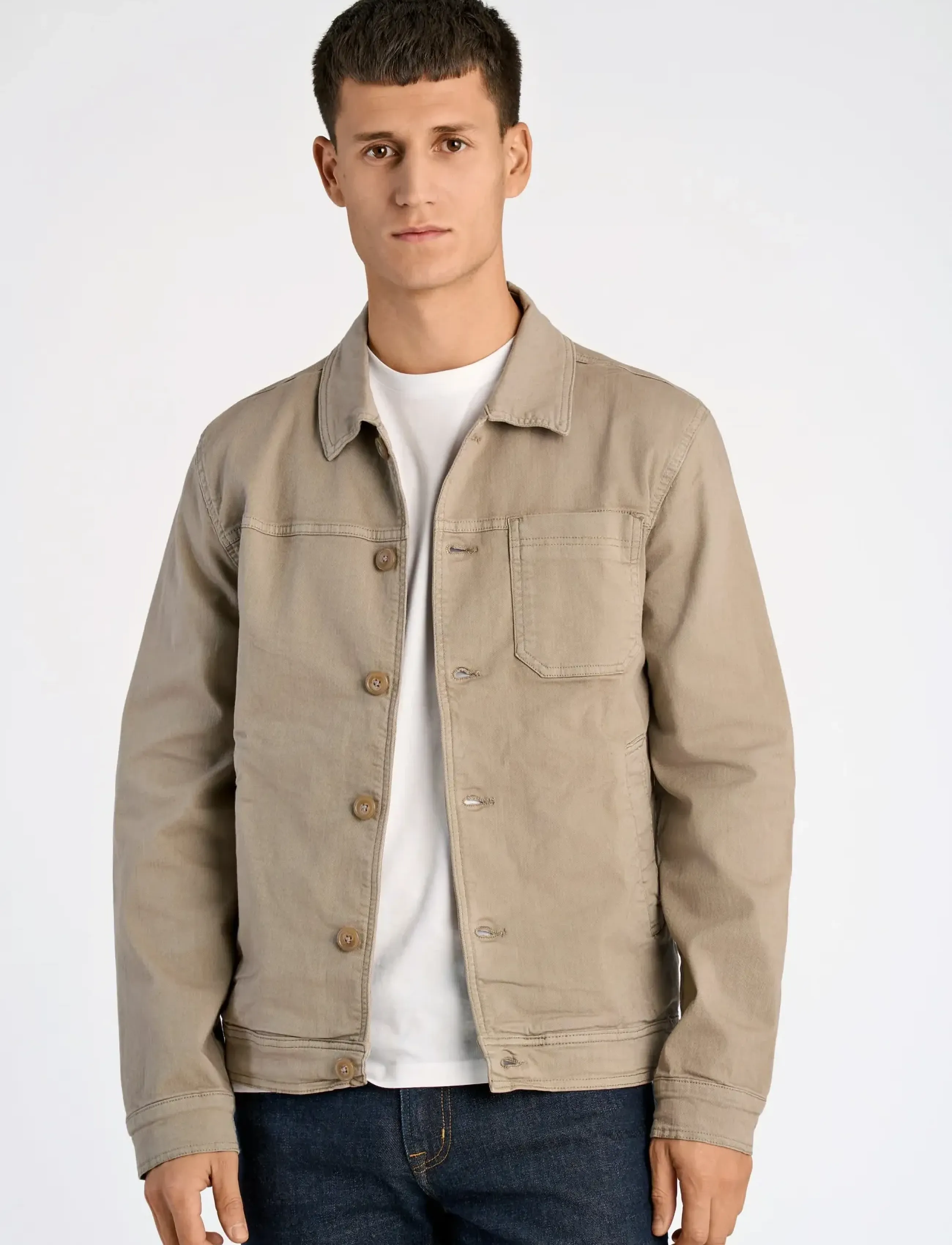 Lindbergh - Cropped length overshirt - vårjackor - dk sand - 3