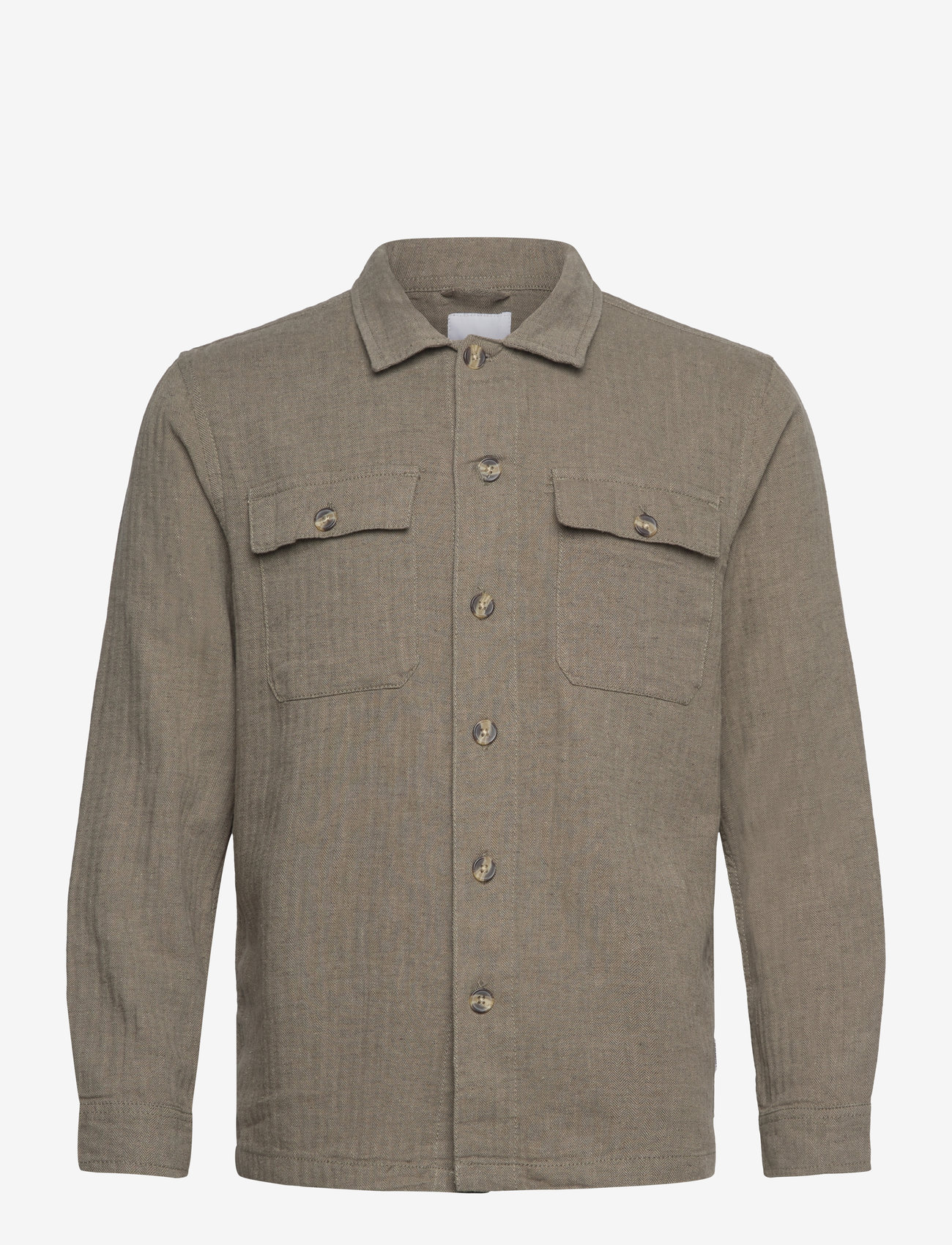 Lindbergh - Cotton linen overshirts L/S - kollektsioonid - army - 1