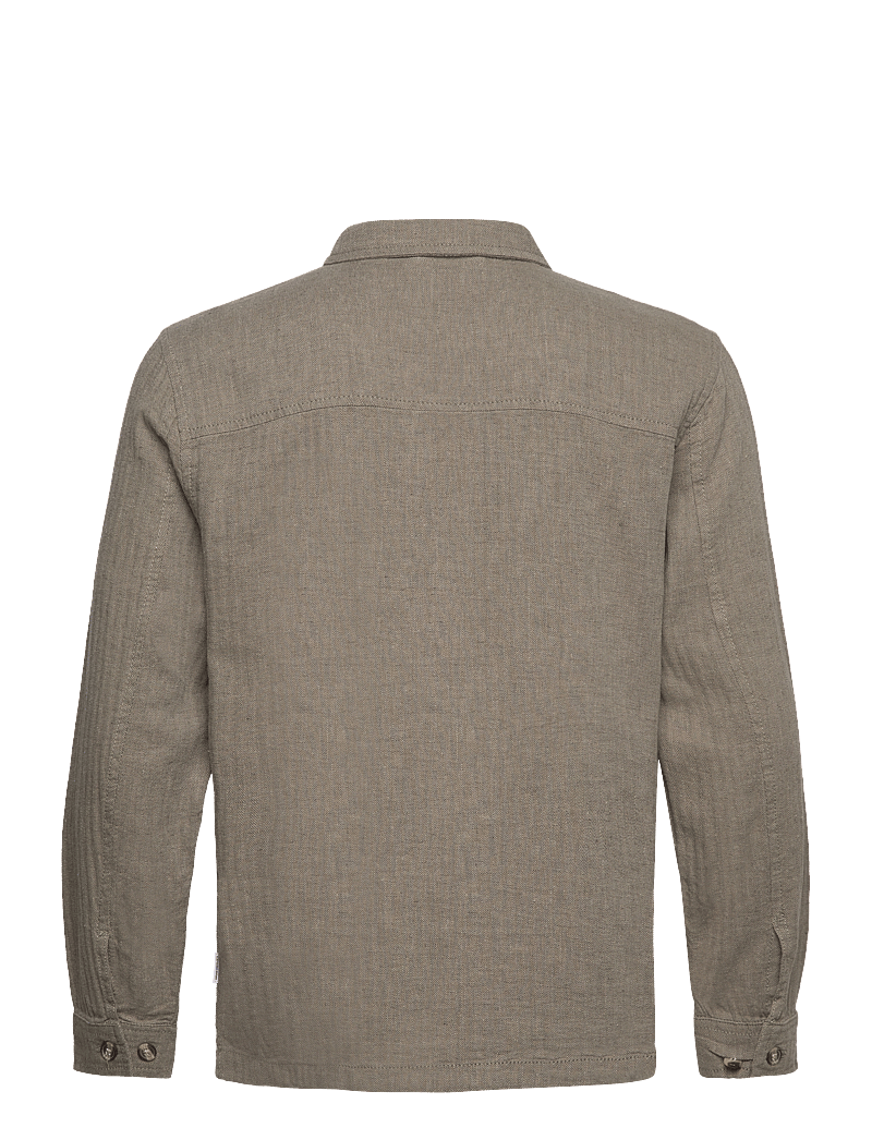 Lindbergh - Cotton linen overshirts L/S - kollektsioonid - army - 2