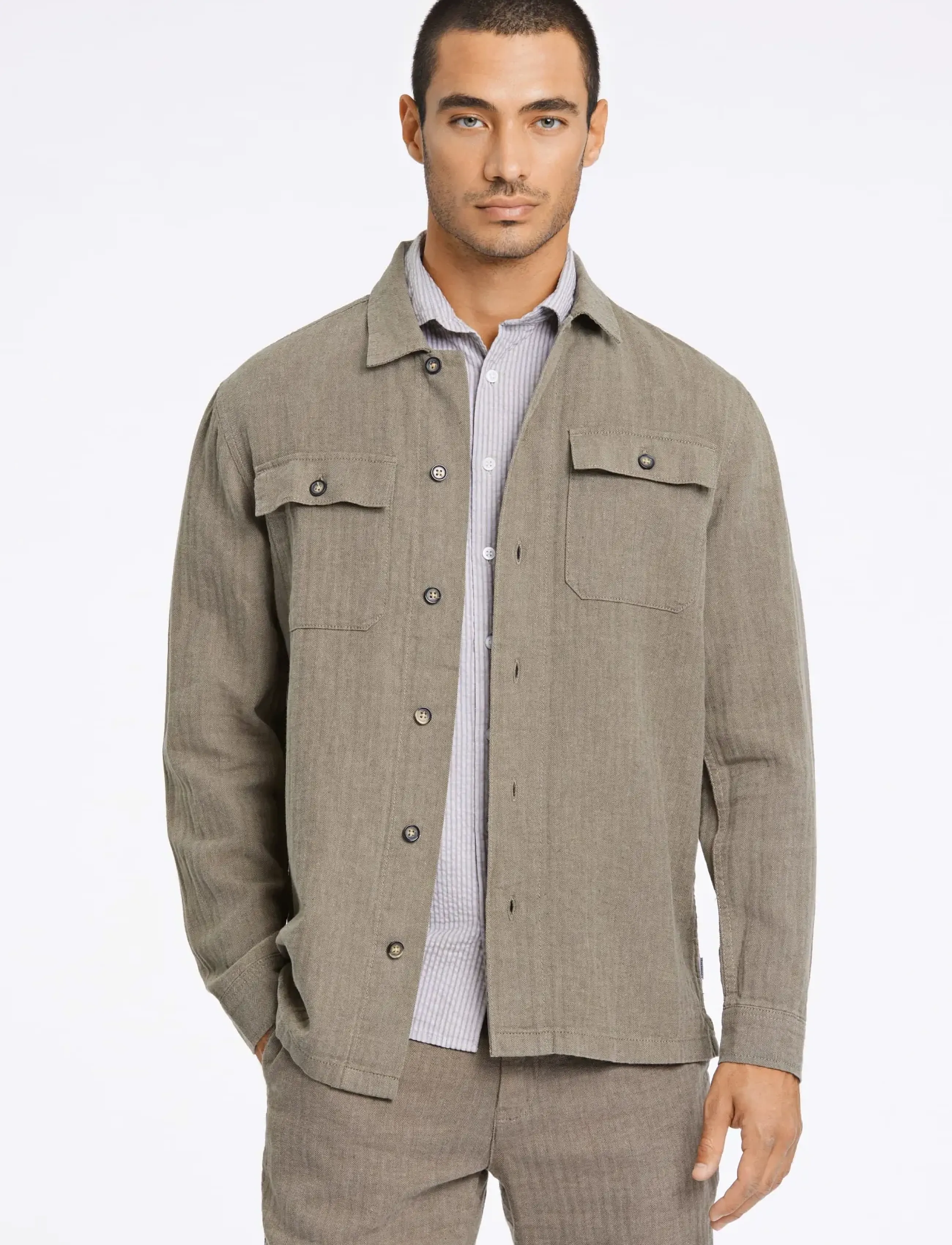 Cotton Linen Overshirts L/S 2
