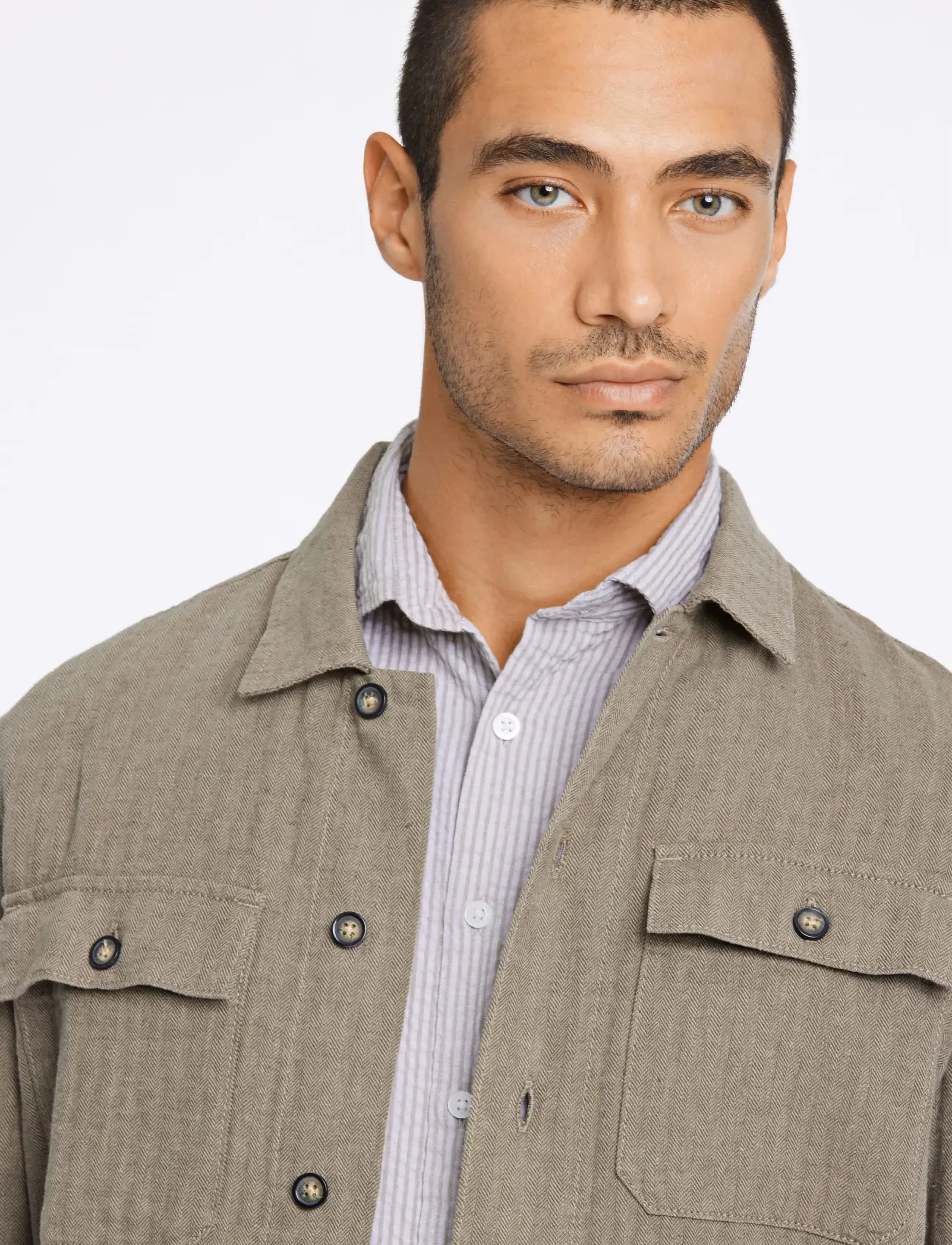 Cotton Linen Overshirts L/S 4