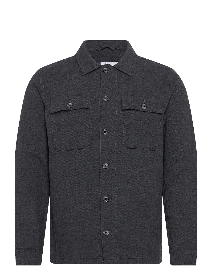 Lindbergh - Cotton linen overshirts L/S - kollektionen - black - 1