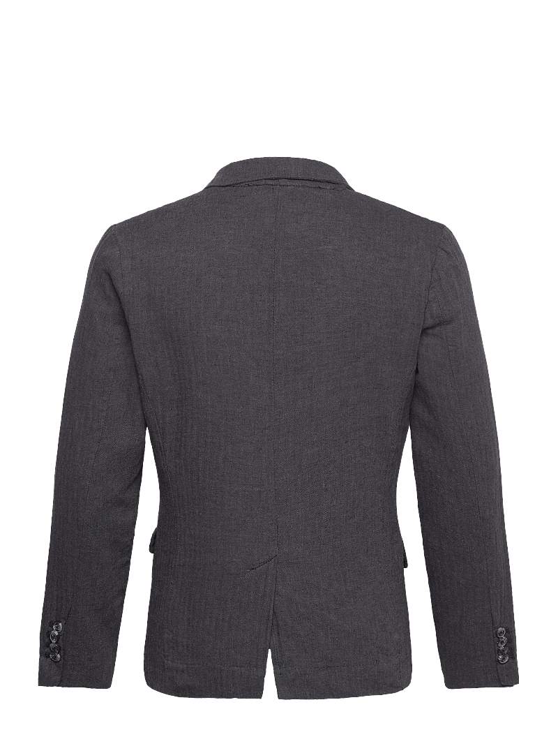 Lindbergh - Cotton linen blazer - enkelknäppta kavajer - black - 1