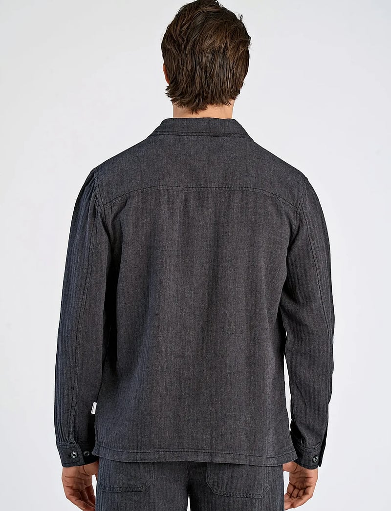 Lindbergh - Cotton linen overshirts L/S - kollektsioonid - black - 4