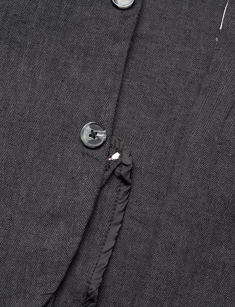 Lindbergh - Cotton linen blazer - enkelknäppta kavajer - black - 4