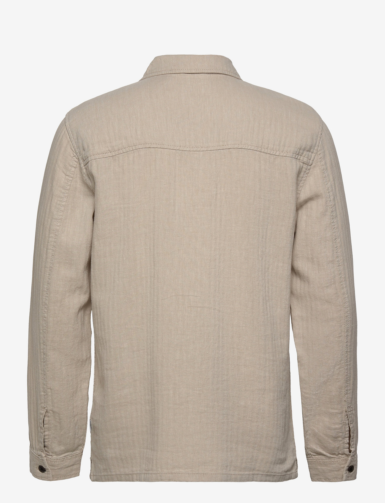 Lindbergh - Cotton linen overshirt L/S - heren - lt stone - 1
