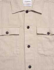 Lindbergh - Cotton linen overshirt L/S - män - lt stone - 3