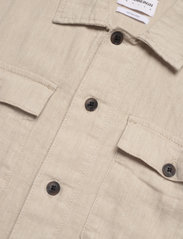 Lindbergh - Cotton linen overshirt L/S - menn - lt stone - 4