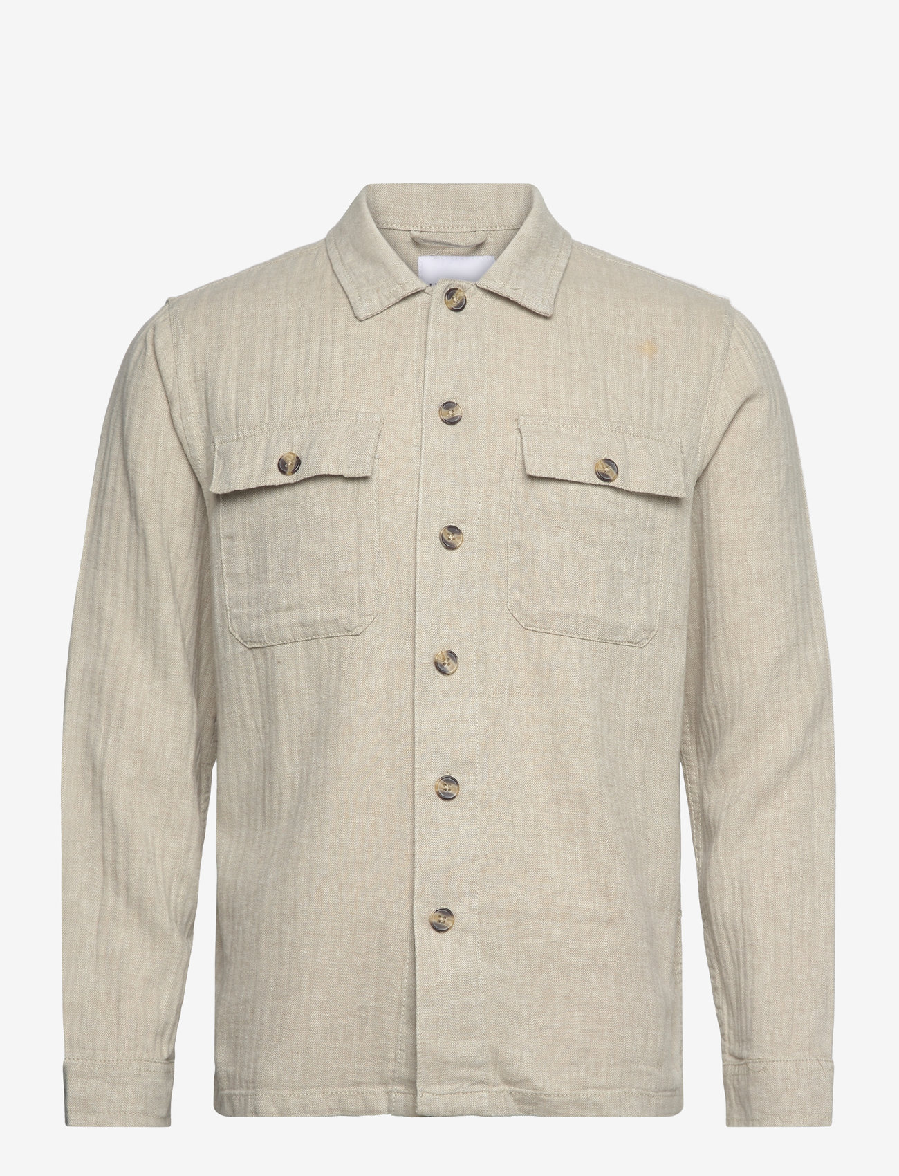 Lindbergh - Cotton linen overshirts L/S - einreiher - lt stone - 0