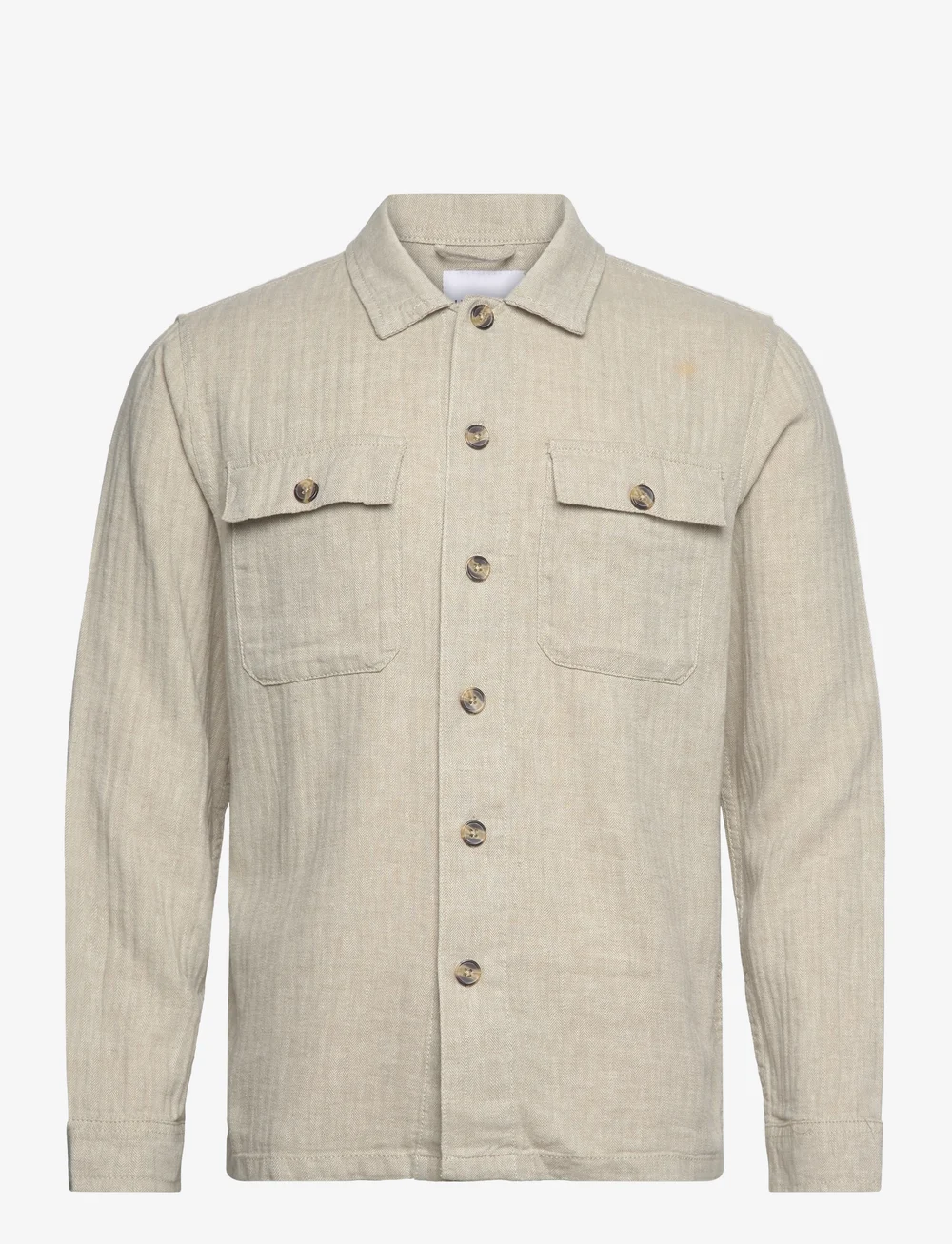 Lindbergh - Cotton linen overshirts L/S - single breasted blazers - lt stone - 0