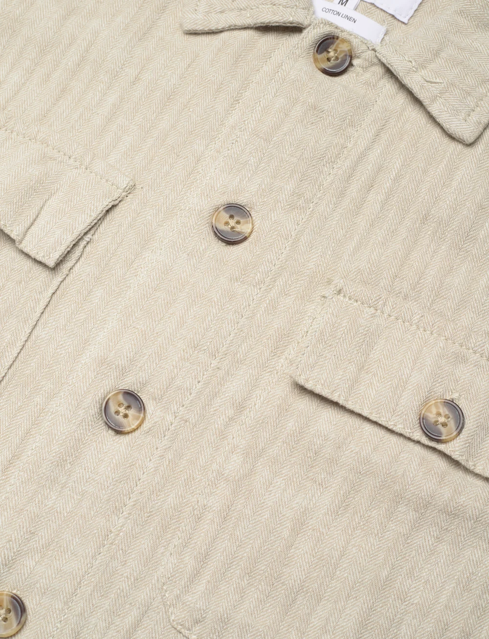 Lindbergh - Cotton linen overshirts L/S - single breasted blazers - lt stone - 2
