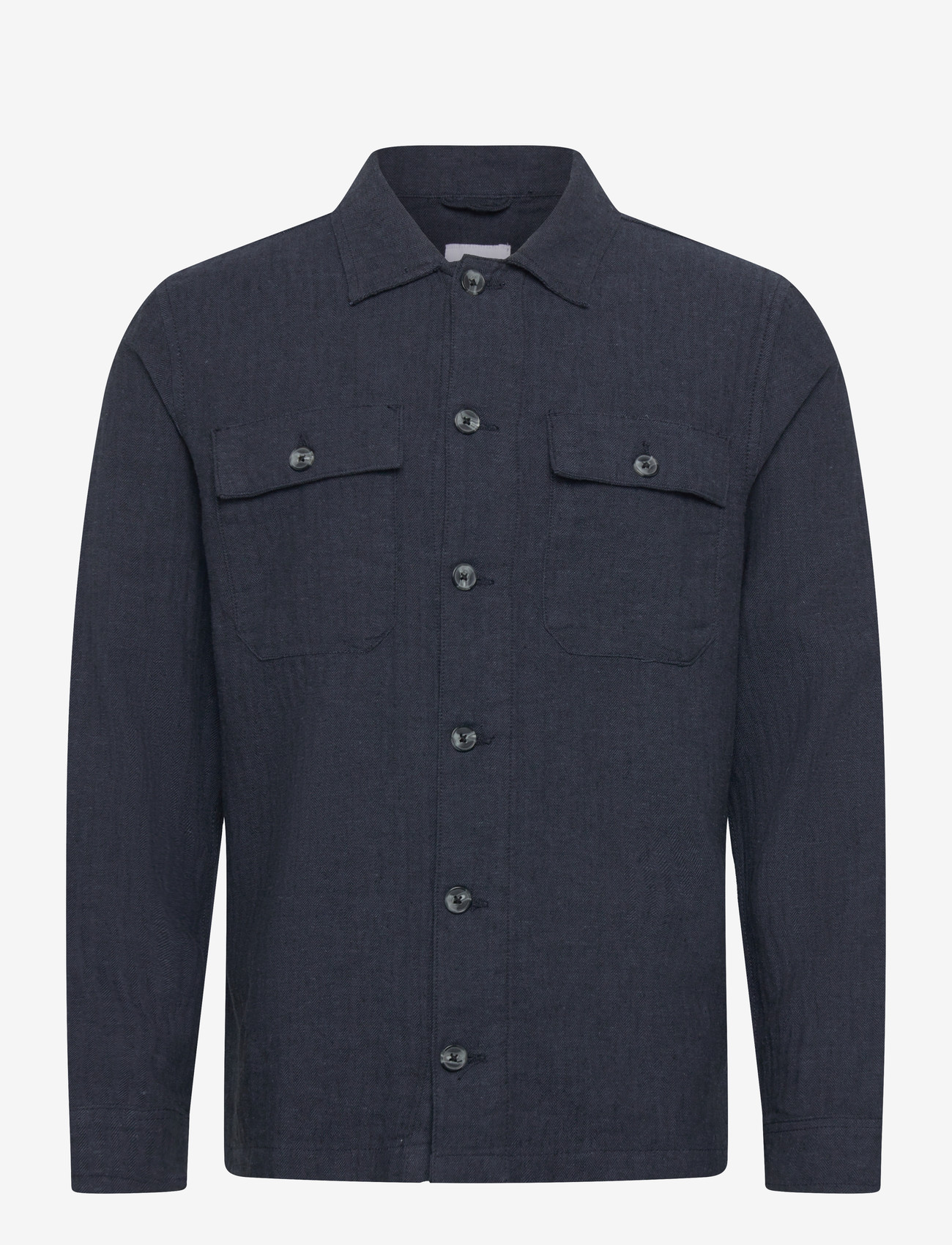 Lindbergh - Cotton linen overshirts L/S - kollektsioonid - navy - 1