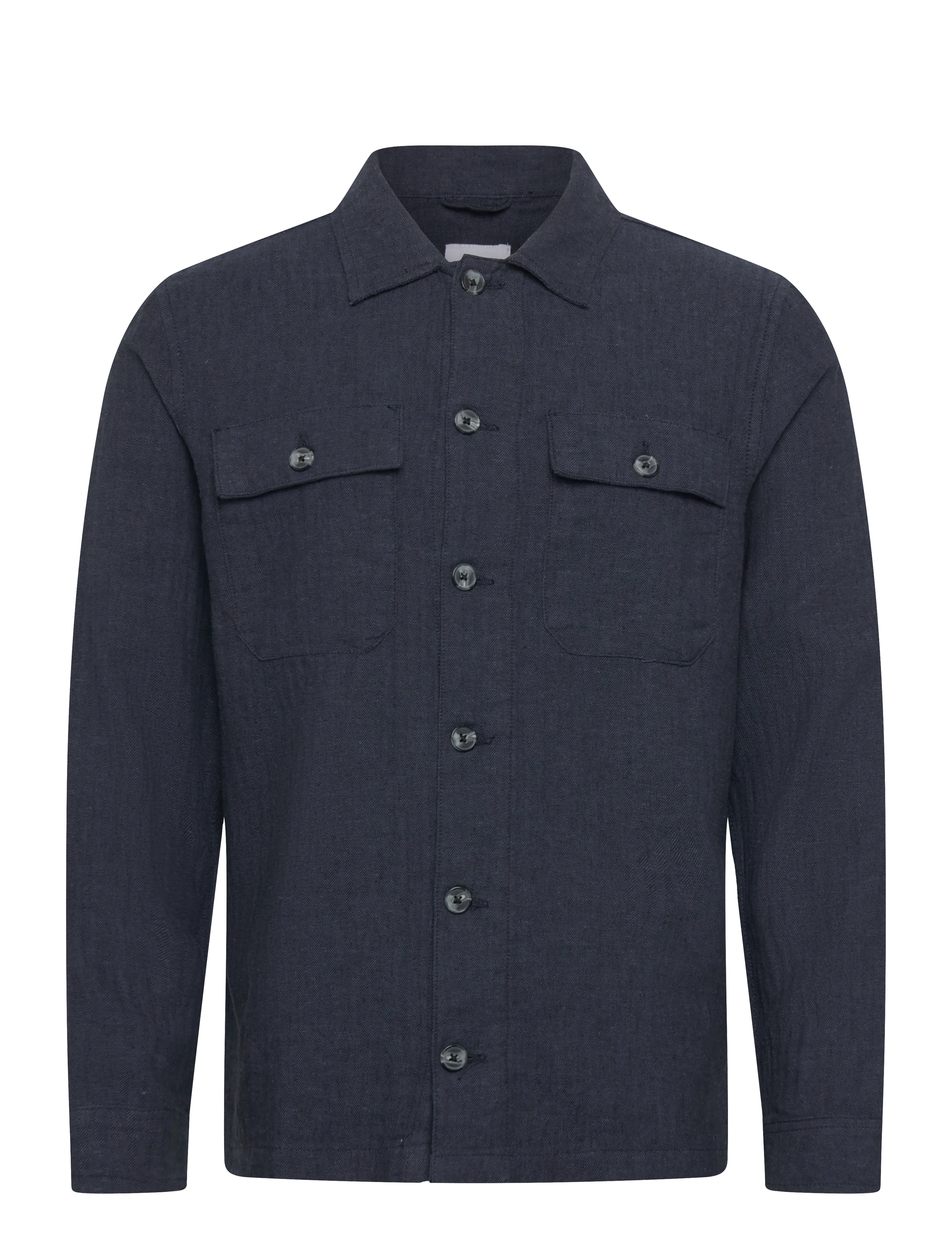 Lindbergh Cotton linen overshirts L/S - Overshirts - NAVY / navy