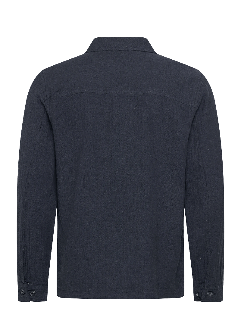 Lindbergh - Cotton linen overshirts L/S - kollektsioonid - navy - 2
