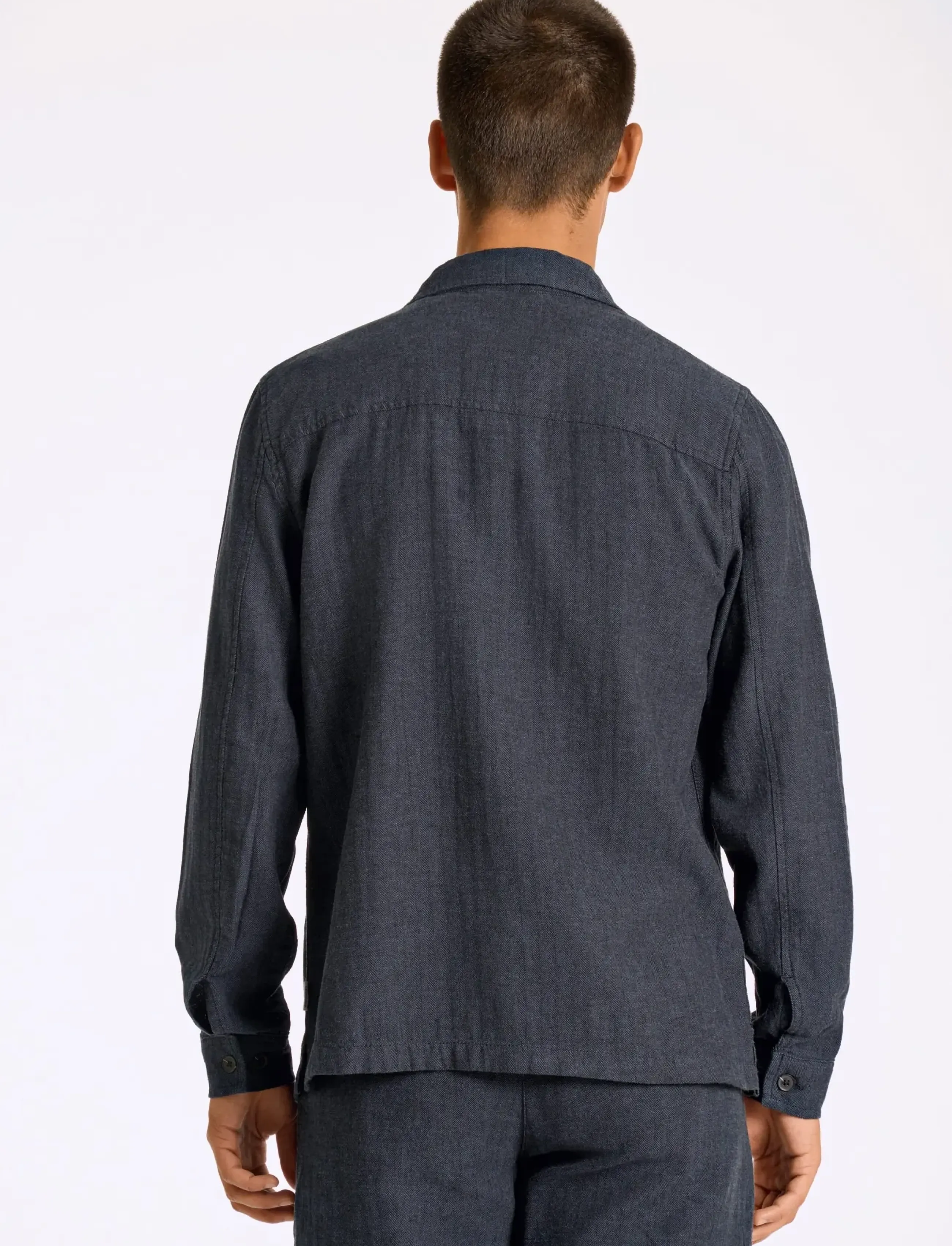 Lindbergh - Cotton linen overshirts L/S - kollektioner - navy - 4